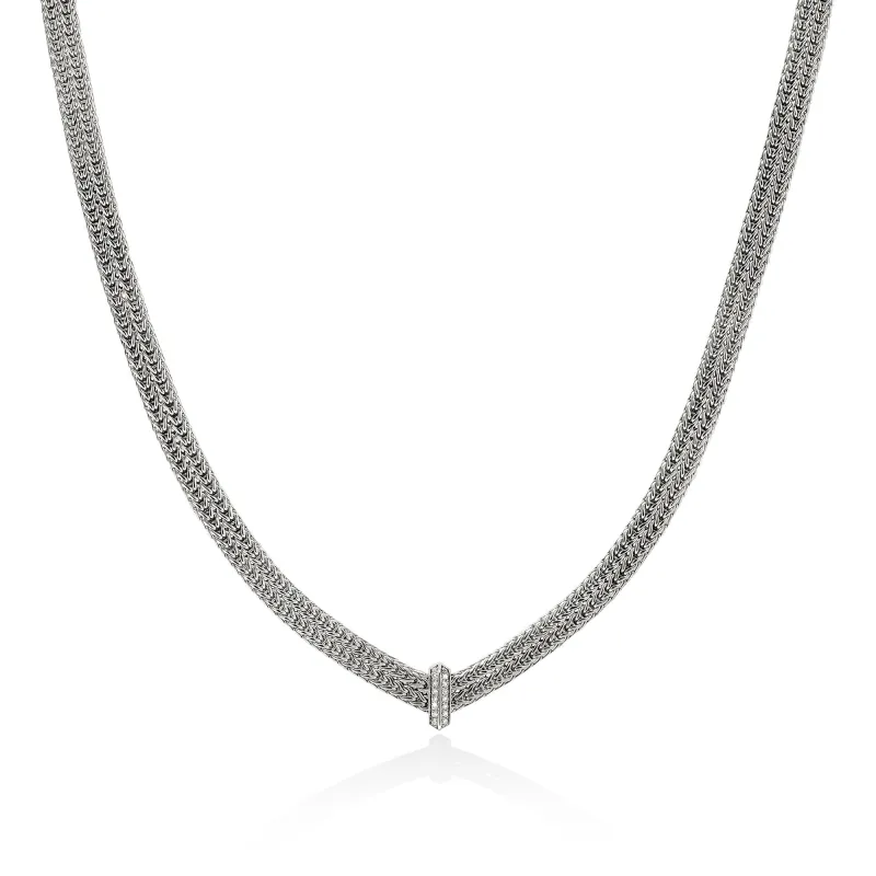 Icon Link Necklace, Sterling Silver, Diamonds, 6MM|NBP989352DI sold by John Hardy