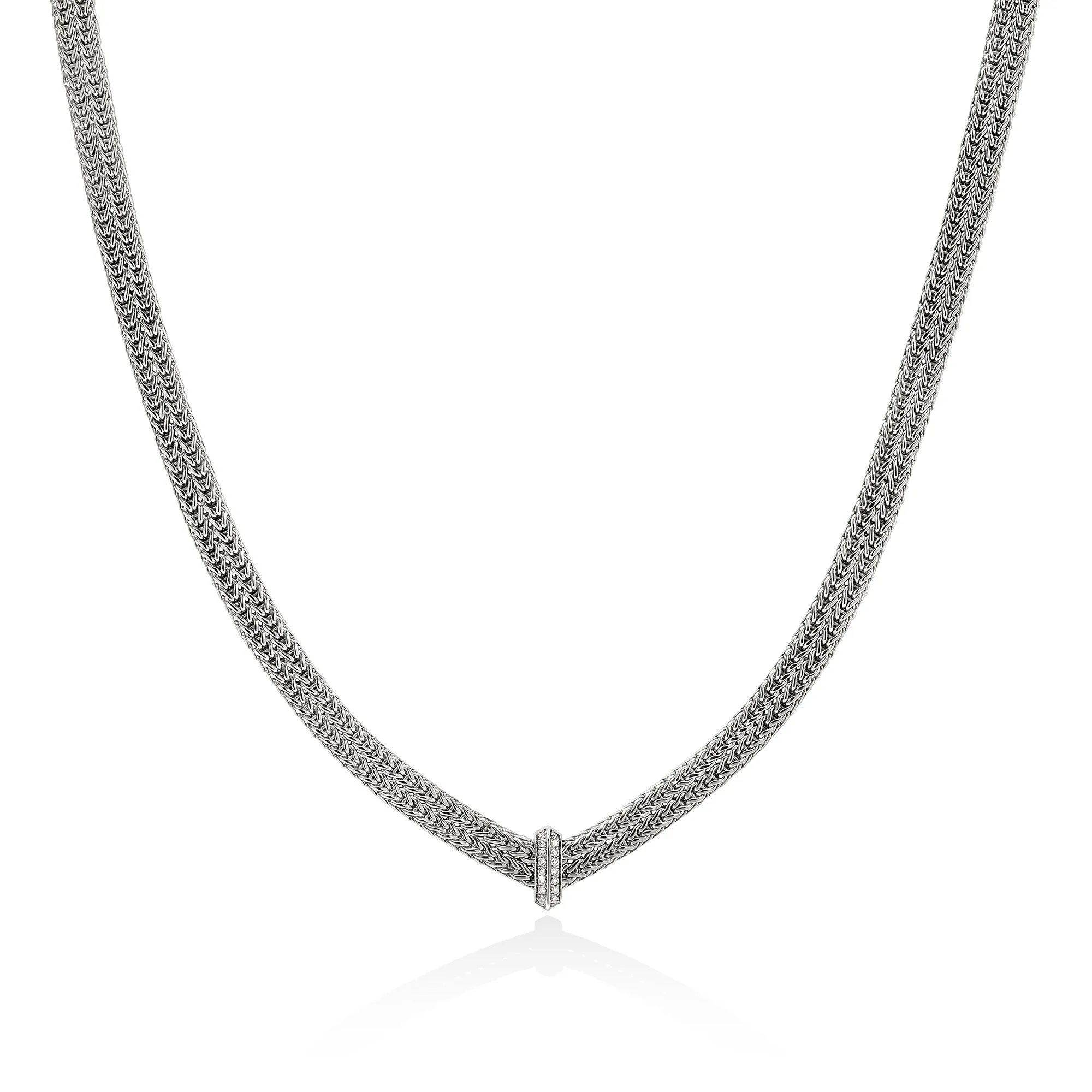 Icon Link Necklace, Sterling Silver, Diamonds, 6MM|NBP989352DI sold by John Hardy