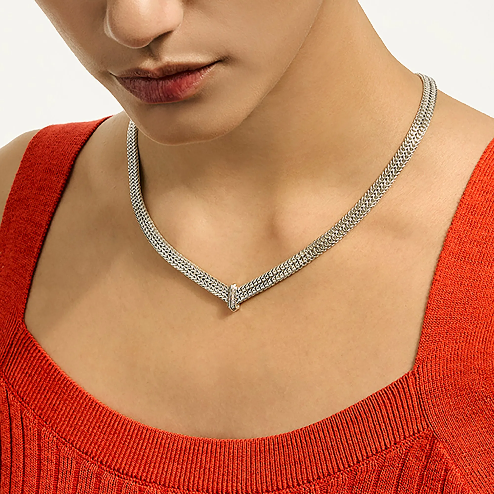Icon Link Necklace, Sterling Silver, Diamonds, 6MM|NBP989352DI sold by John Hardy product image thumbnail 5