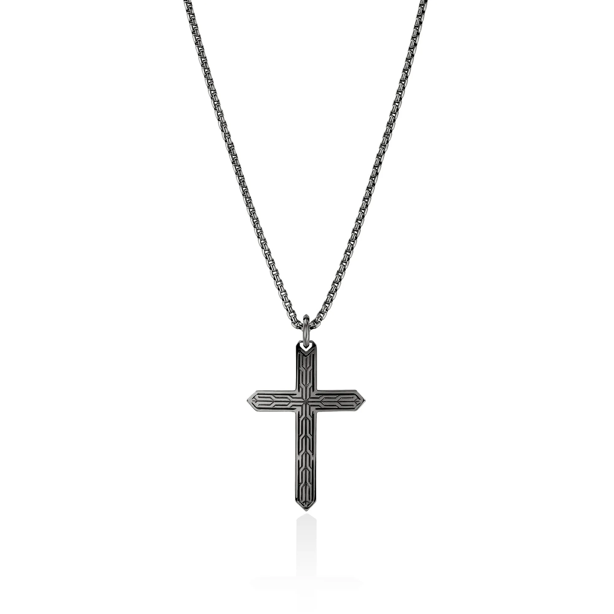 Icon 50 Cross Pendant Necklace, Dark Silver|NM989477BRD sold by John Hardy product image thumbnail 3