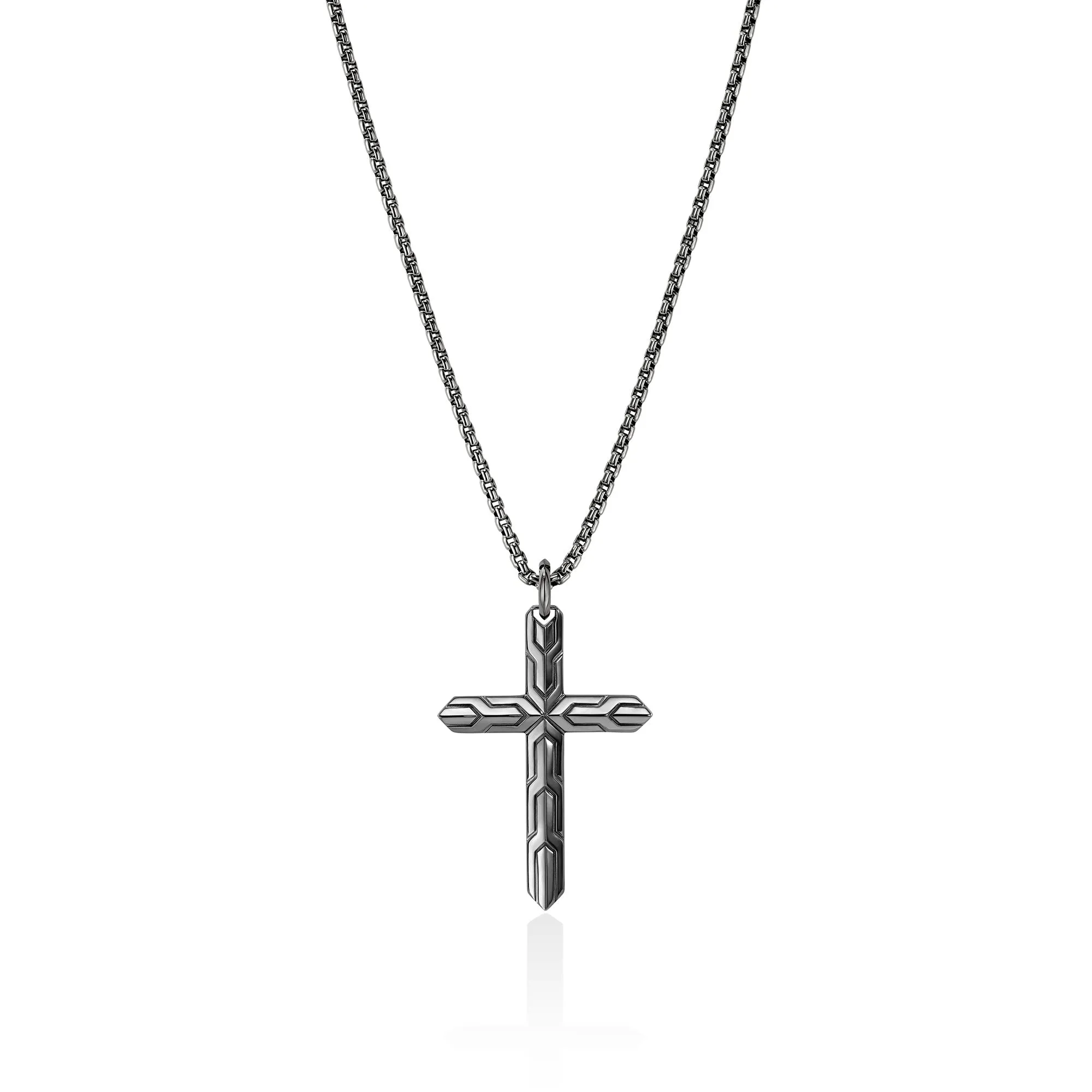 Icon 50 Cross Pendant Necklace, Dark Silver|NM989477BRD sold by John Hardy