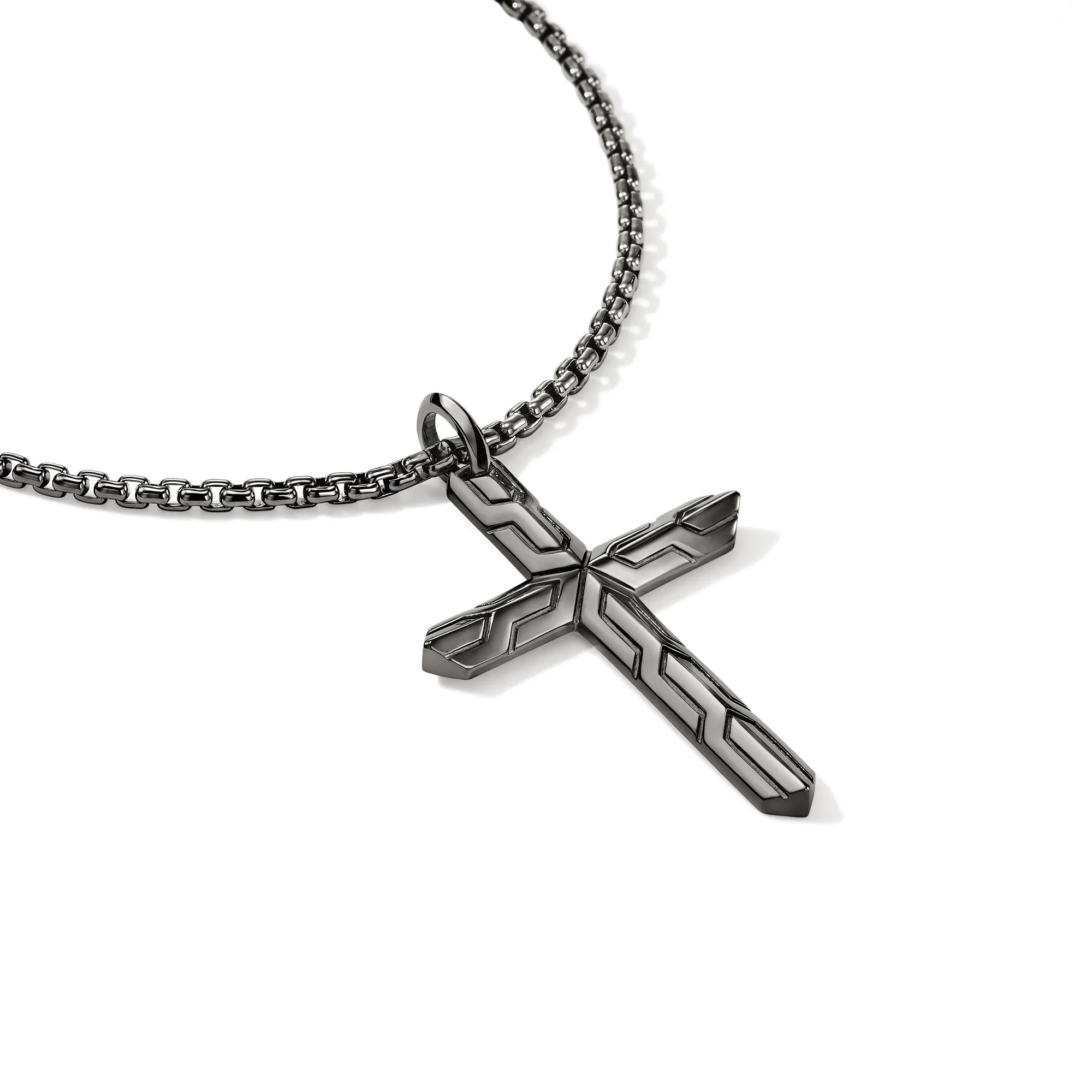 Icon 50 Cross Pendant Necklace, Dark Silver|NM989477BRD sold by John Hardy product image thumbnail 2