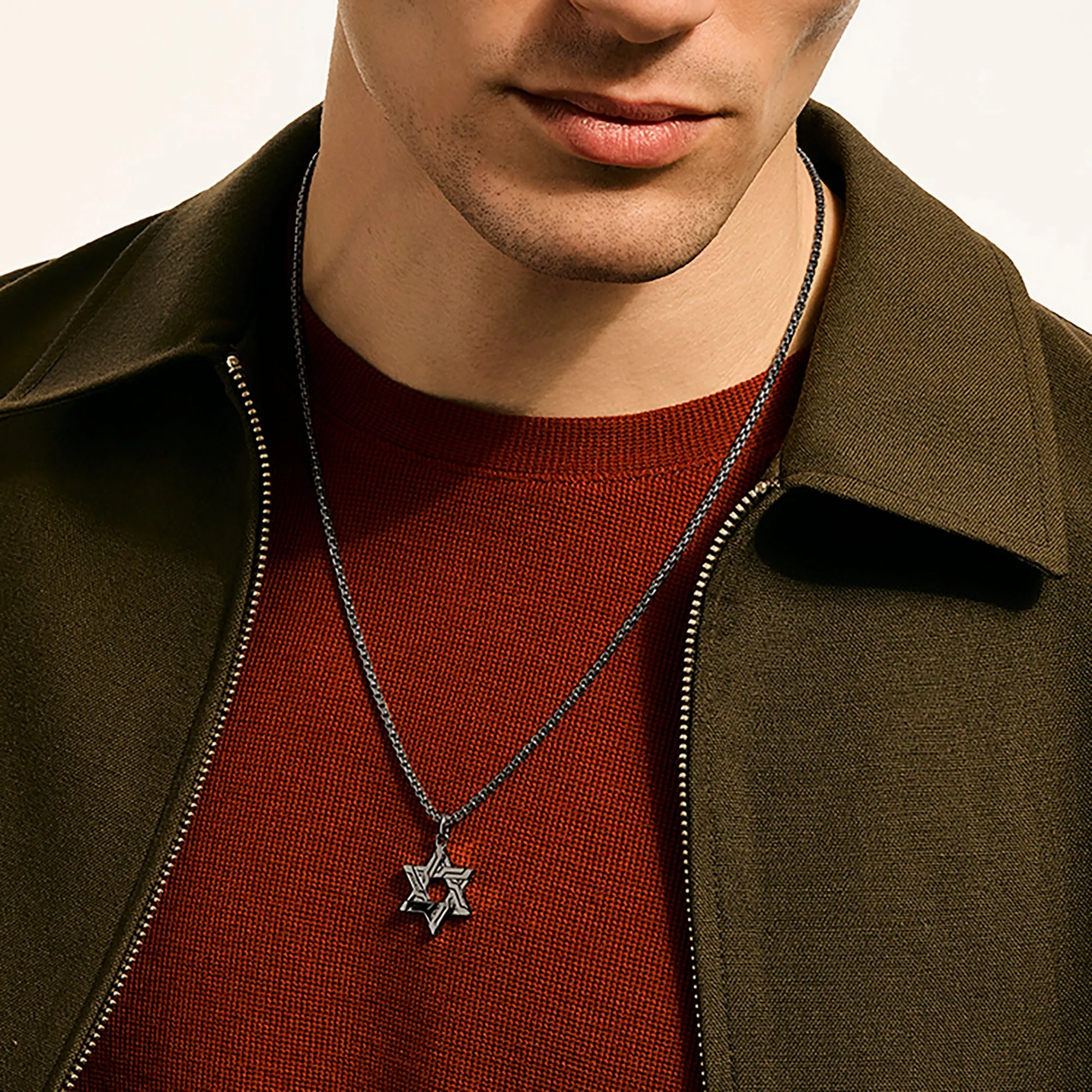 Icon 50 Star of David Pendant Necklace, Dark Silver|NM989488BRD sold by John Hardy product image thumbnail 4