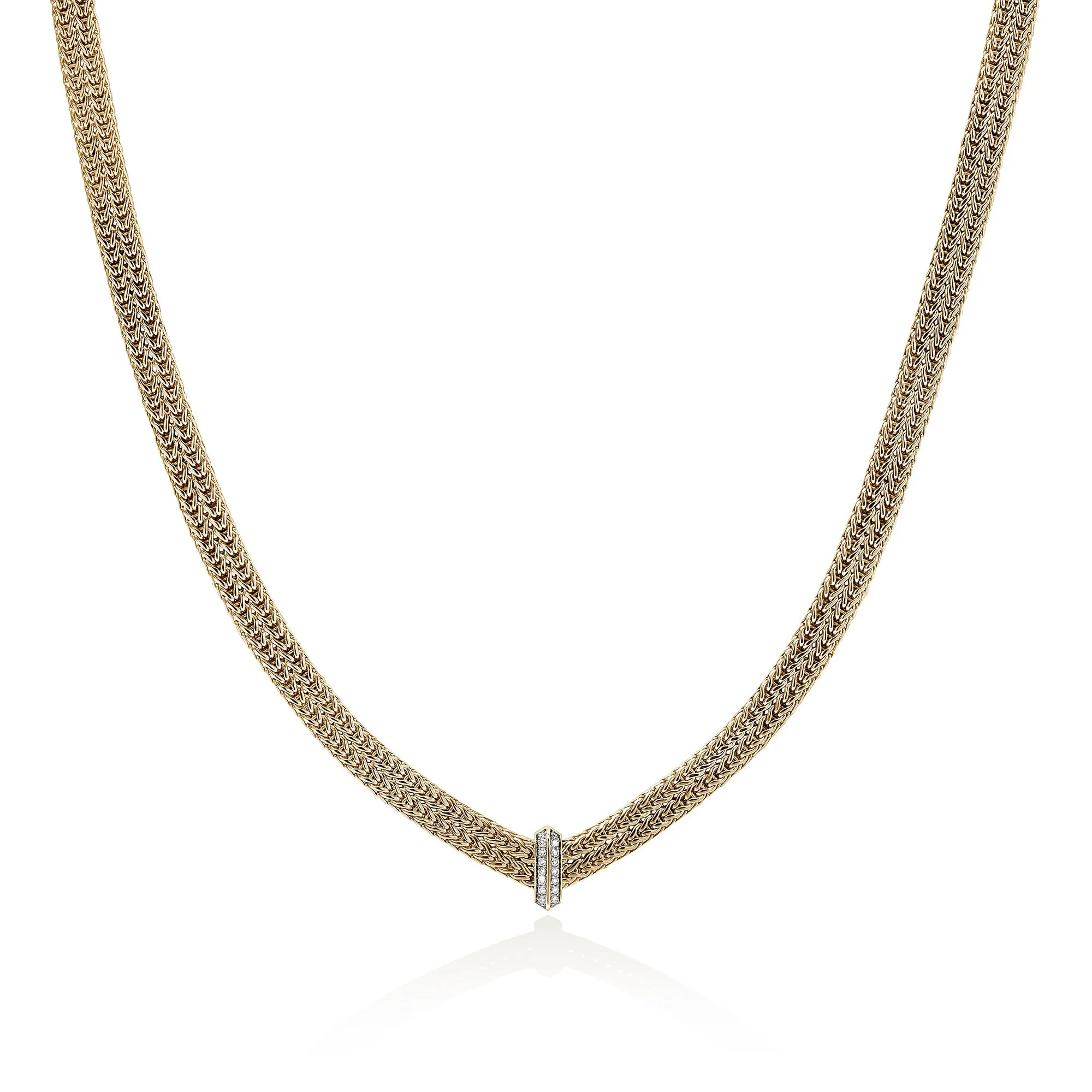 Icon Link Necklace, Gold, Diamonds, 6MM|NGGX989352DI sold by John Hardy