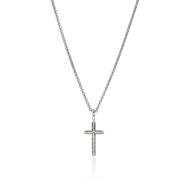 JH Essential Cross Necklace, Sterling Silver|NB989377 sold by John Hardy