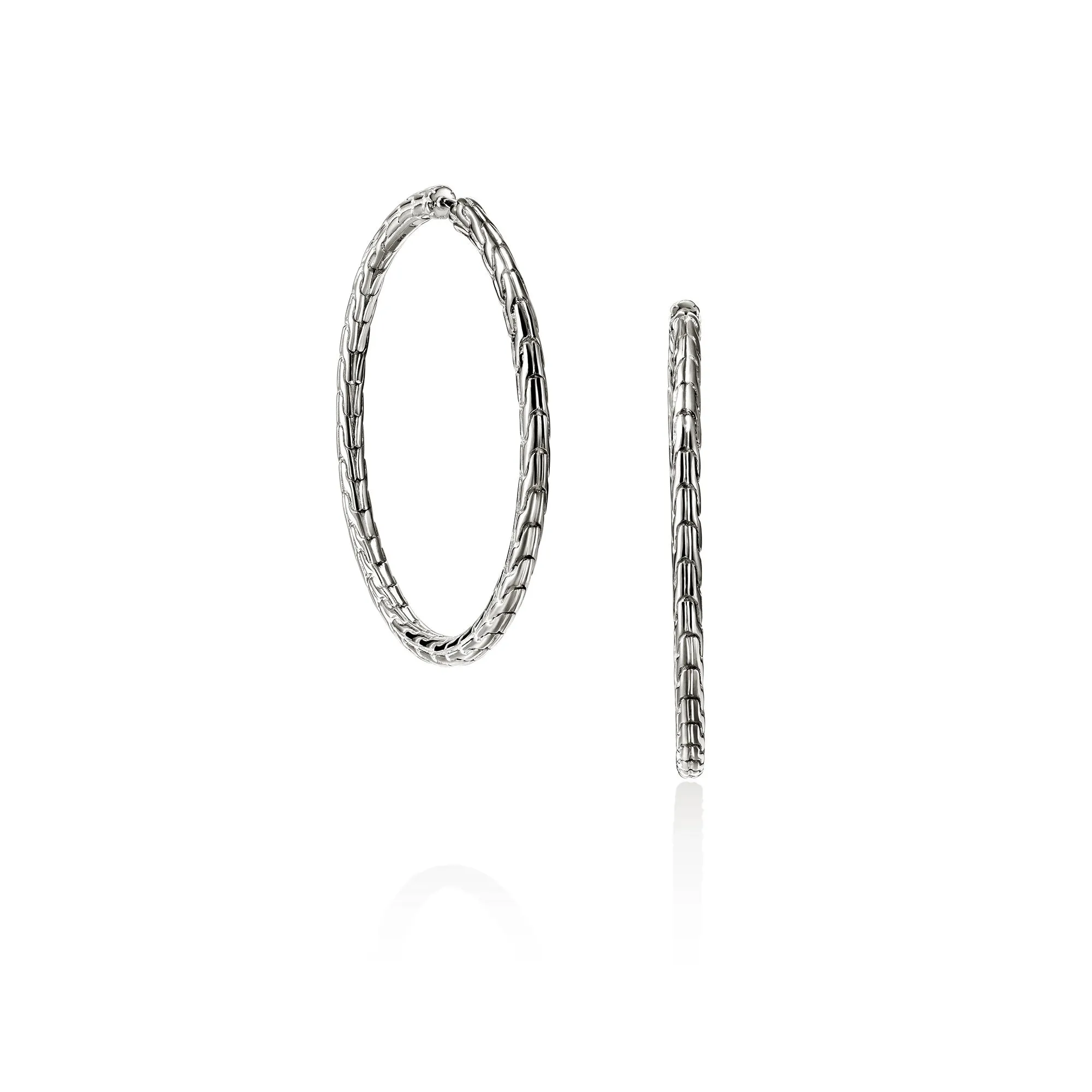 JH Essential Flex Hoop Earrings, Sterling Silver, 39MM|EB98924 sold by John Hardy product image thumbnail 3