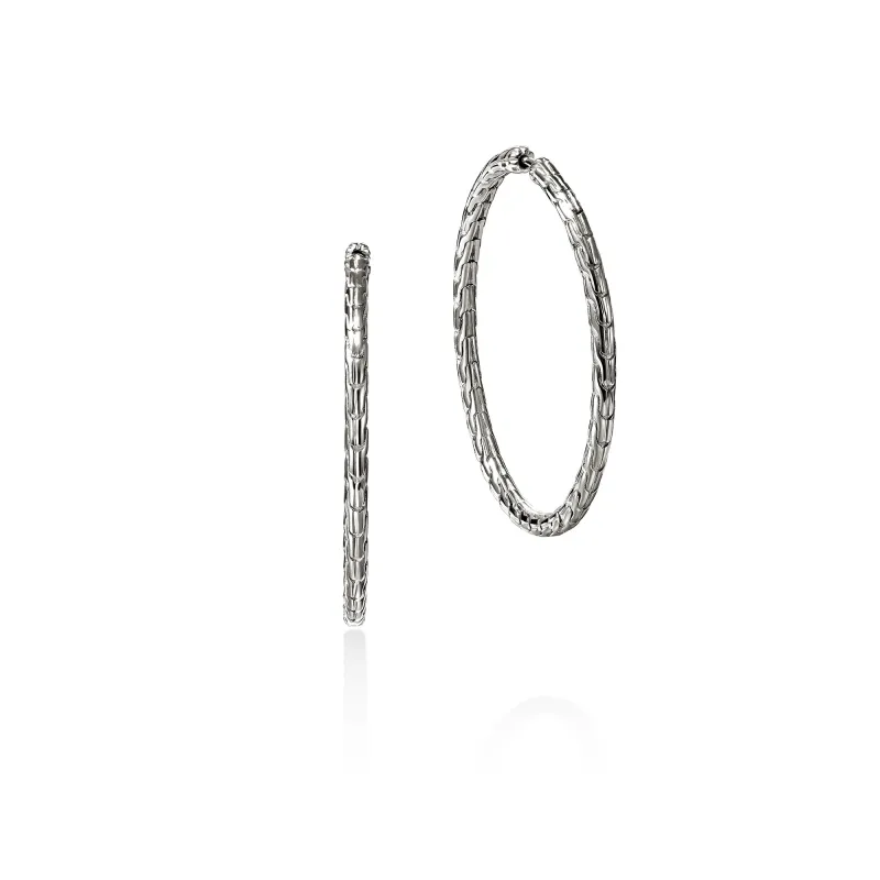 JH Essential Flex Hoop Earrings, Sterling Silver, 39MM|EB98924 sold by John Hardy