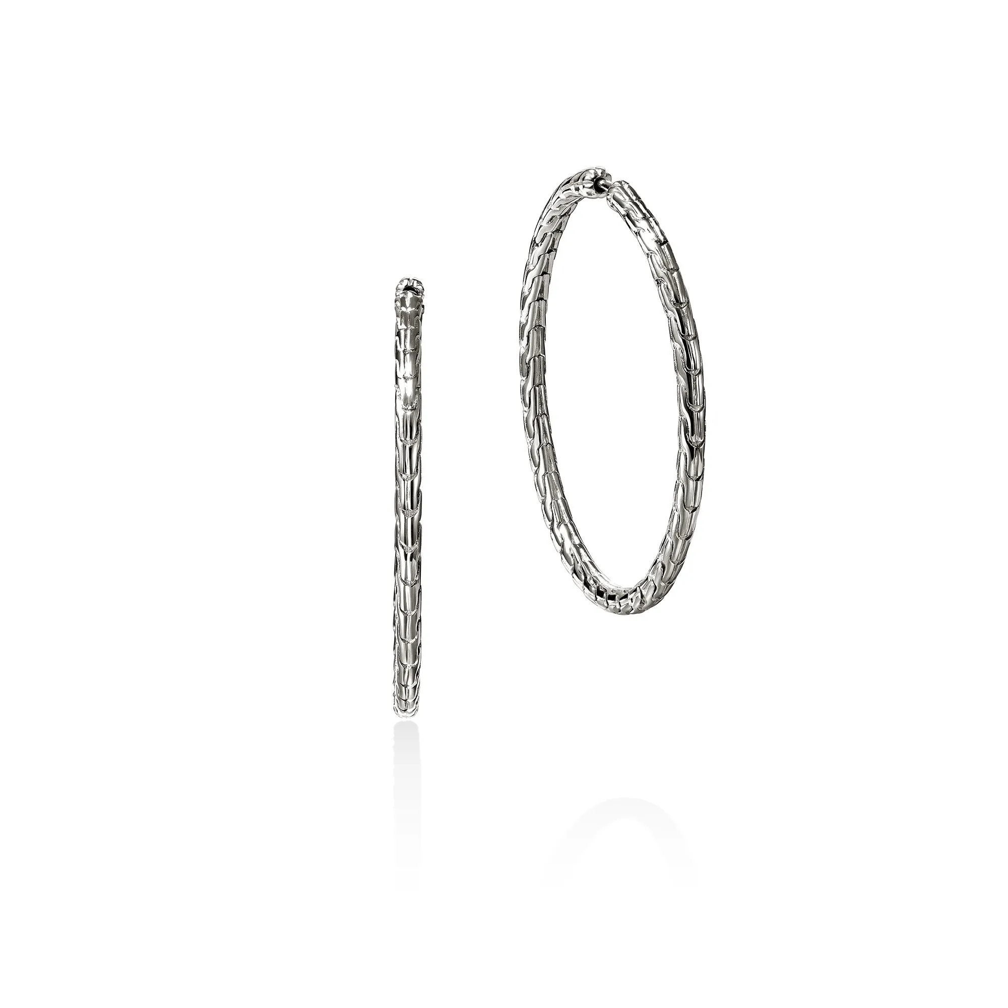 JH Essential Flex Hoop Earrings, Sterling Silver, 39MM|EB98924 sold by John Hardy