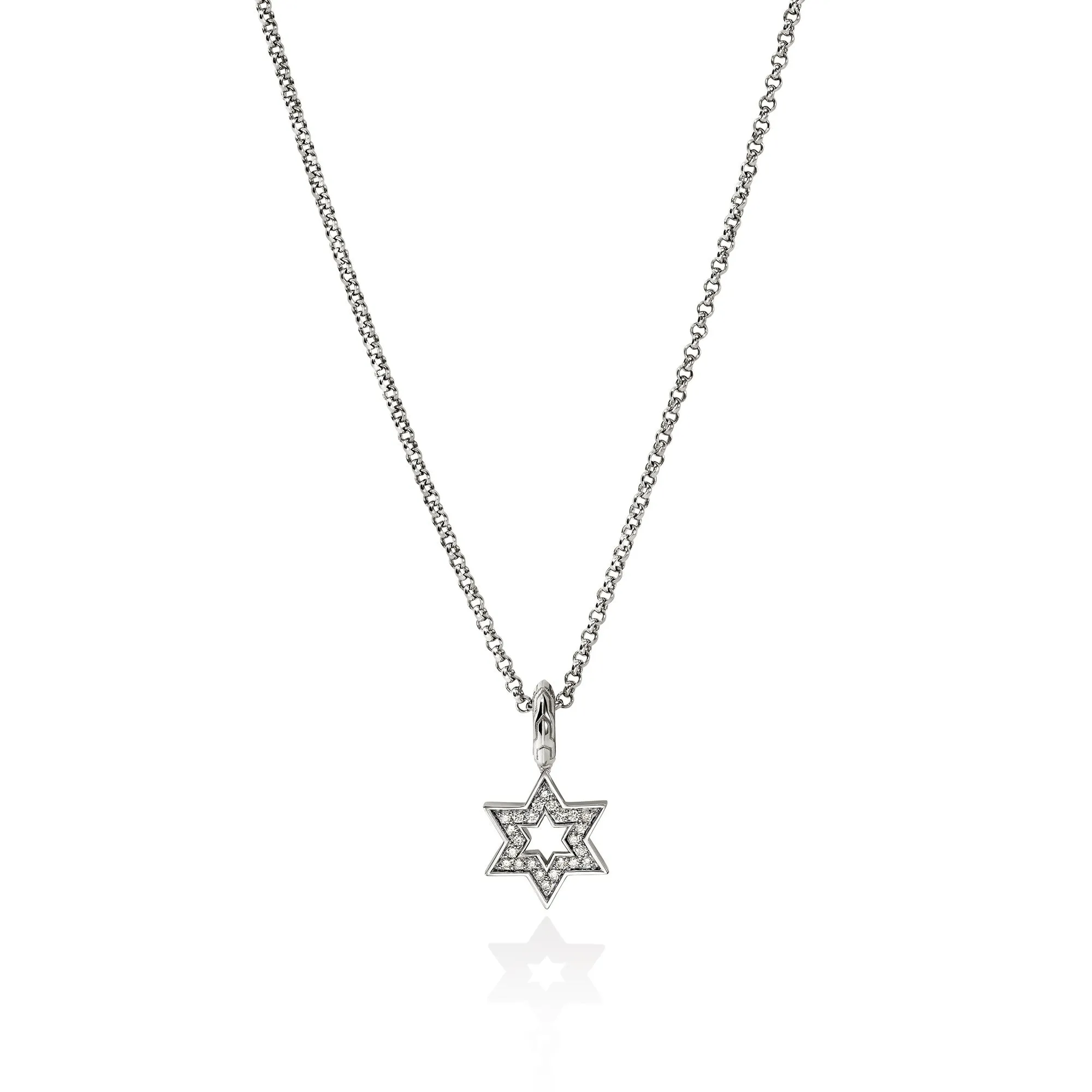 JH Essential Star of David Necklace, Sterling Silver, Diamonds|NBP9894002DI sold by John Hardy