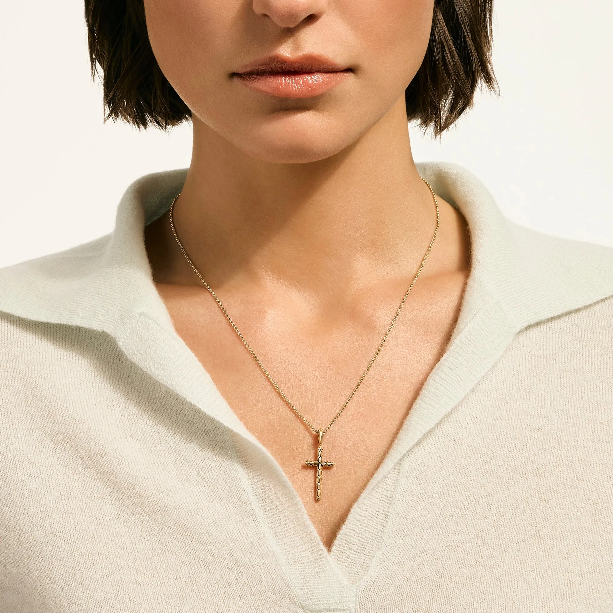 JH Essential Cross Necklace, Gold|NGG989377 sold by John Hardy product image thumbnail 4