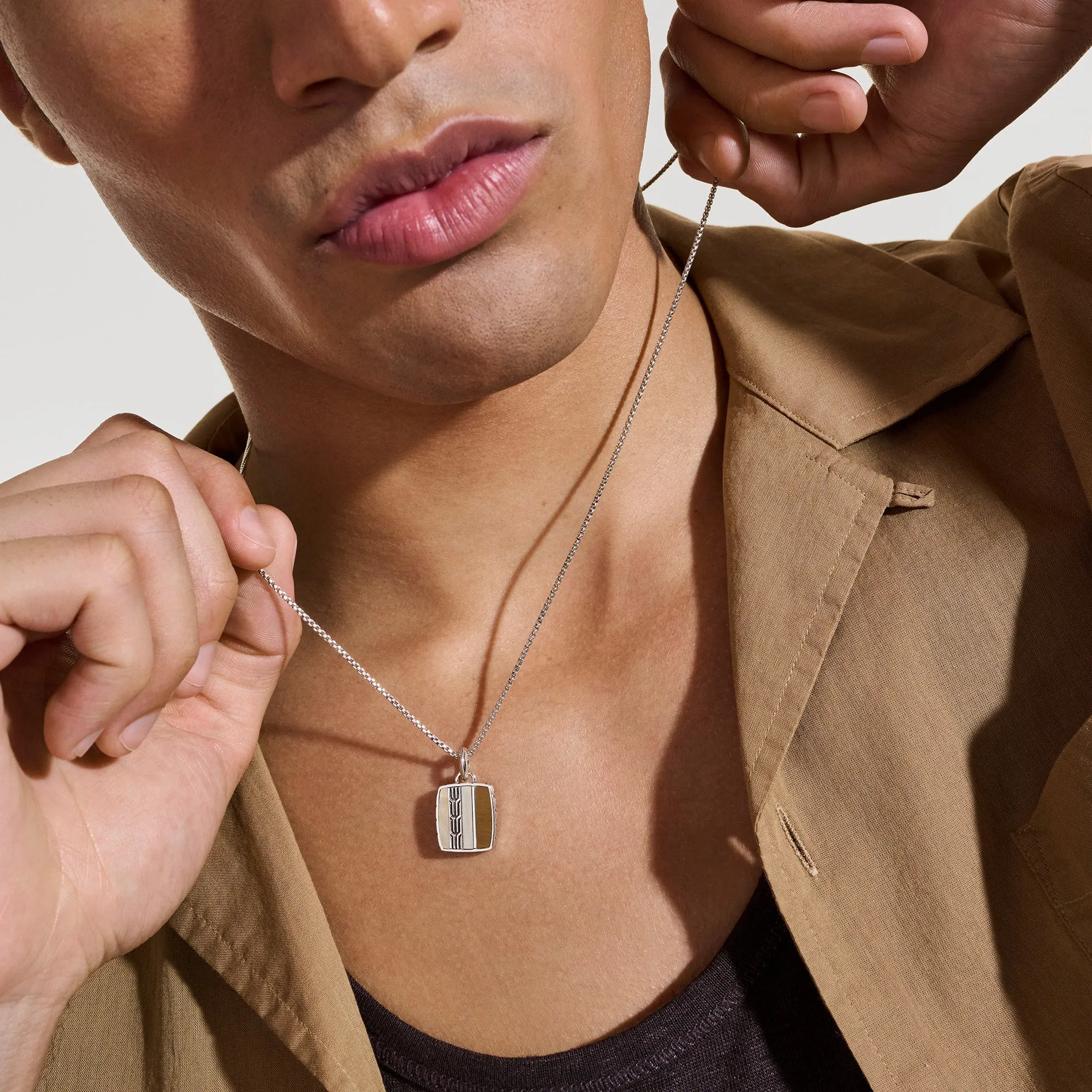 Icon 50 Necklace, Sterling Silver, Hardstones|NMS988201TEPY sold by John Hardy product image thumbnail 4