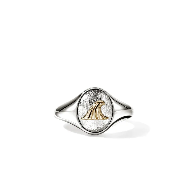 Wave Signet Ring, Gold, Sterling Silver|RMZZ98852 sold by John Hardy