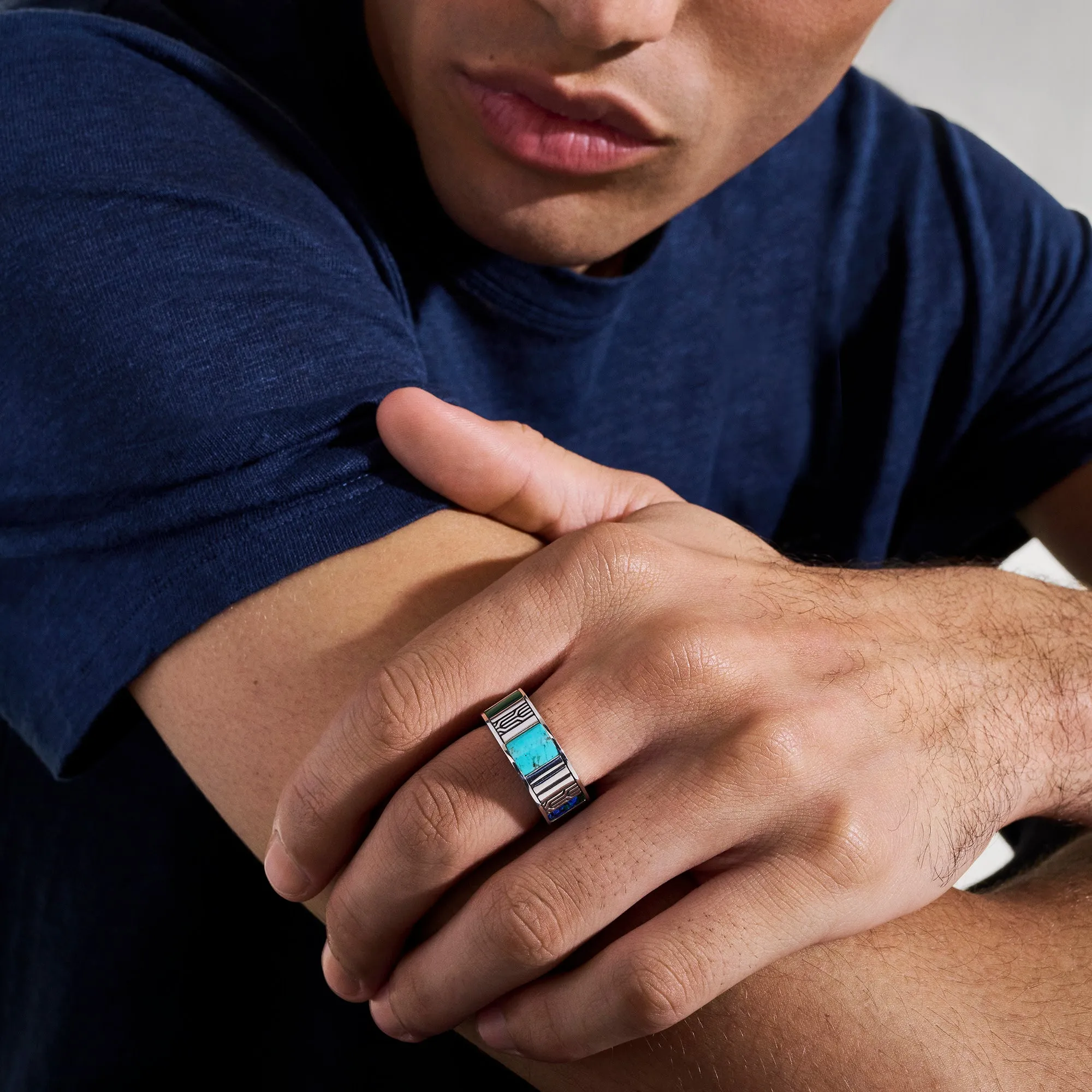 Icon 50 Ring, Sterling Silver, Hardstones|RMS988021TQMH sold by John Hardy product image thumbnail 5