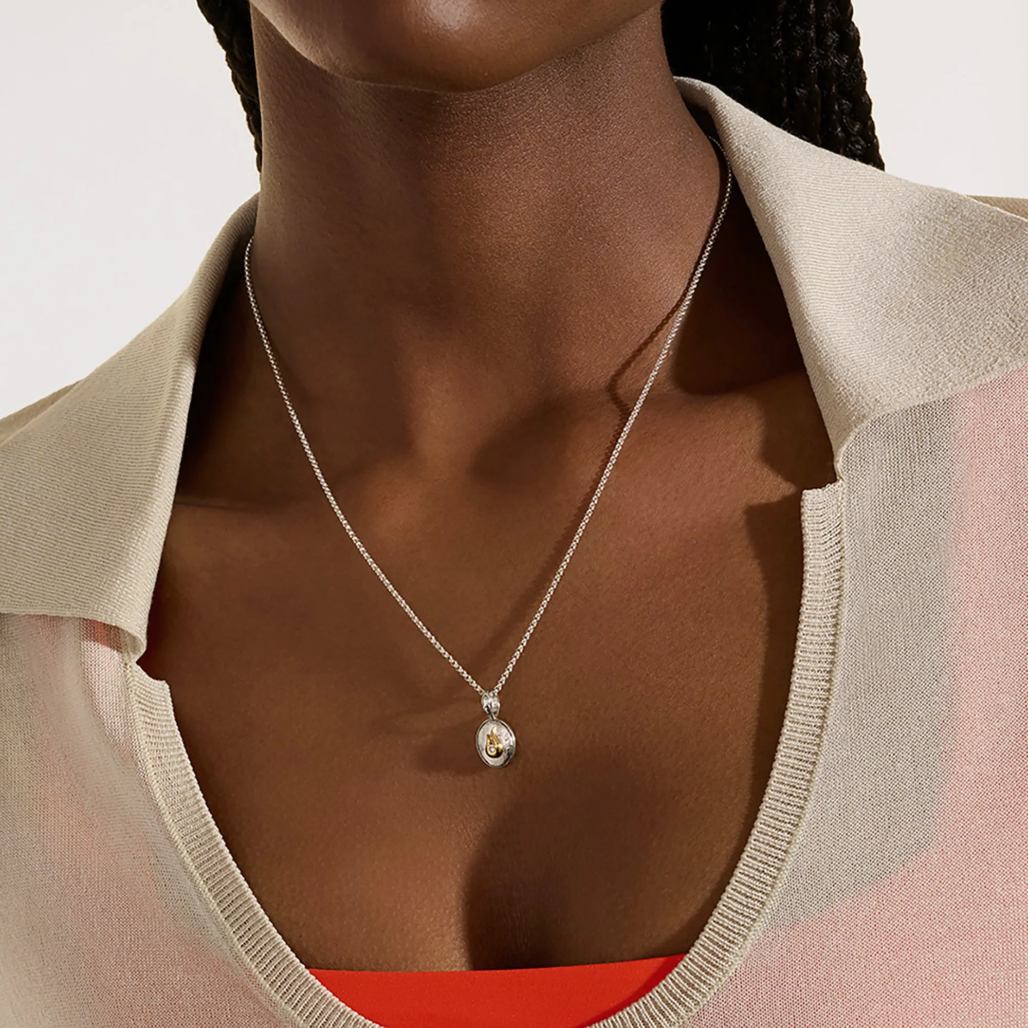 Flame Talisman Necklace, Gold, Sterling Silver, Diamonds|NZZP988242DI sold by John Hardy product image thumbnail 4