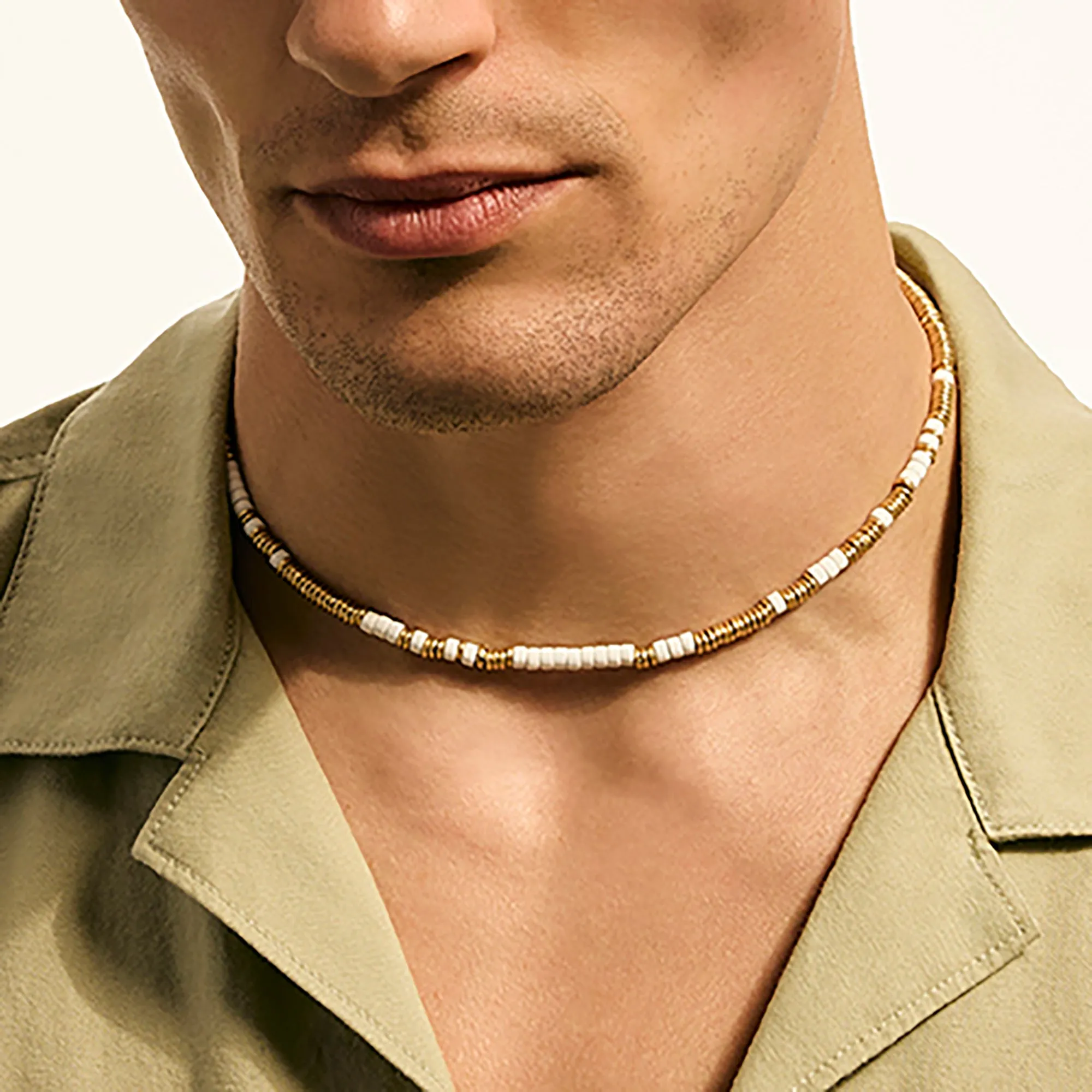 Heishi Necklace, Gold, Enamel|NMZZ98907WH sold by John Hardy product image thumbnail 4