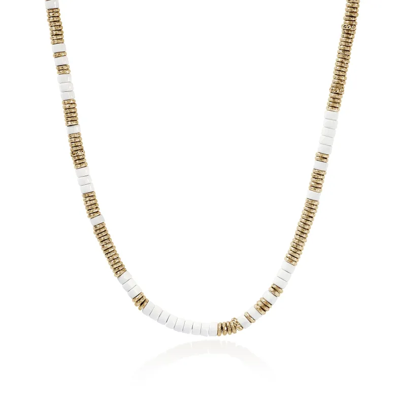 Heishi Necklace, Gold, Enamel|NMZZ98907WH sold by John Hardy