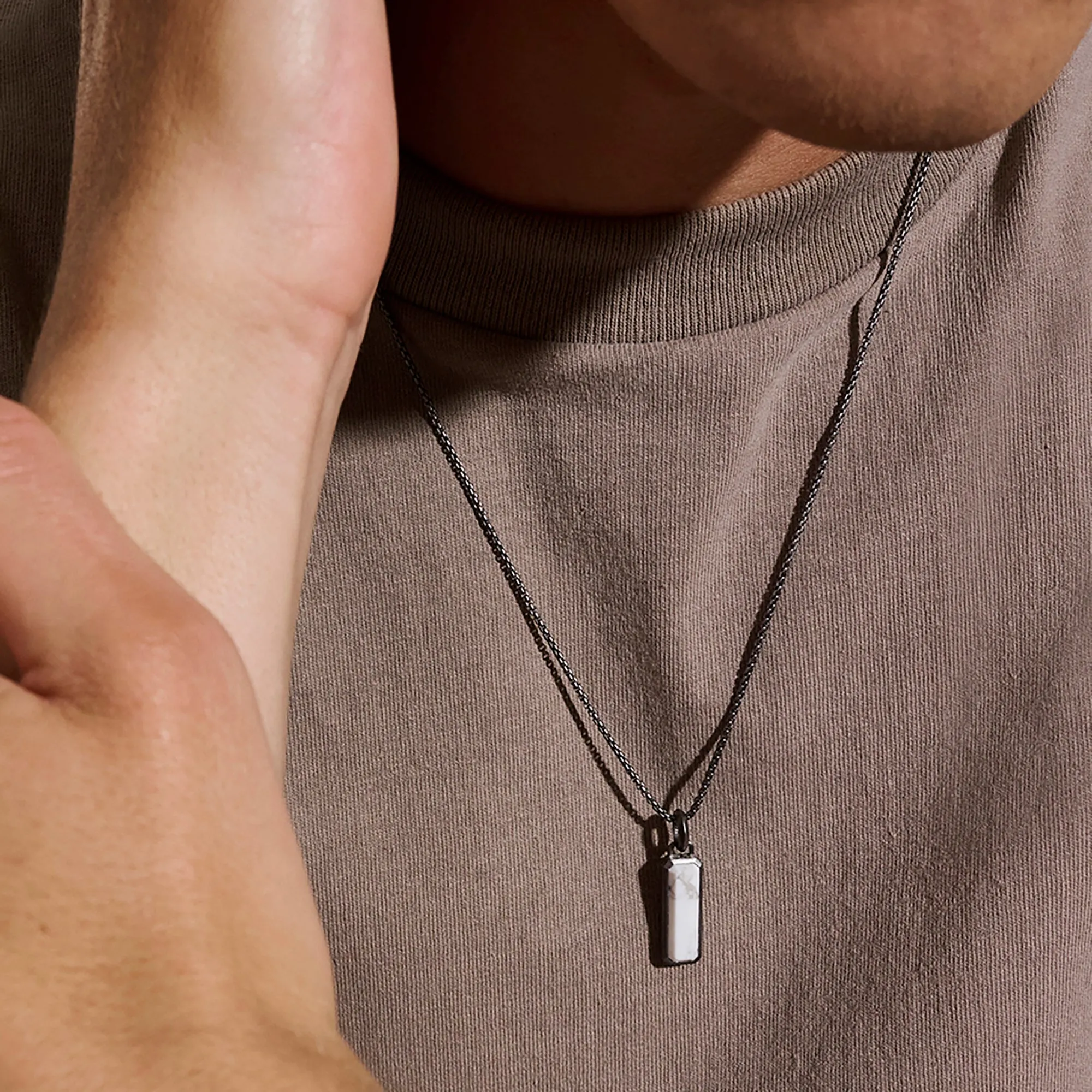 Howlite Talisman Necklace, Dark Silver|NMS988001SMBRDWHL sold by John Hardy product image thumbnail 4