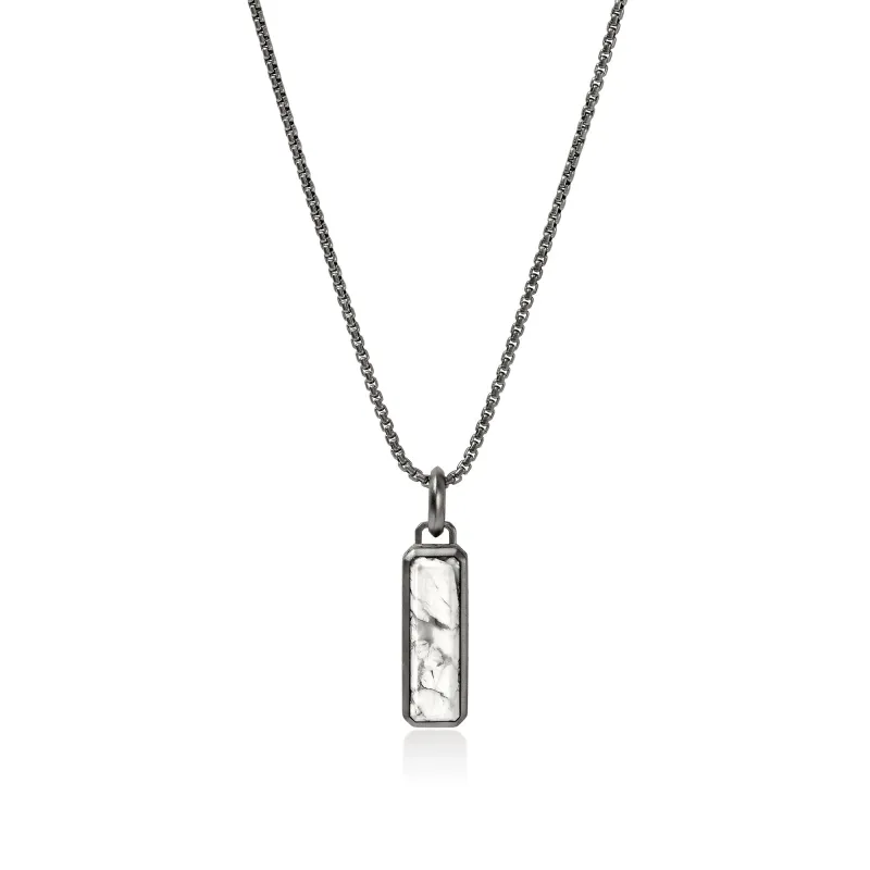 Howlite Talisman Necklace, Dark Silver|NMS988001SMBRDWHL sold by John Hardy