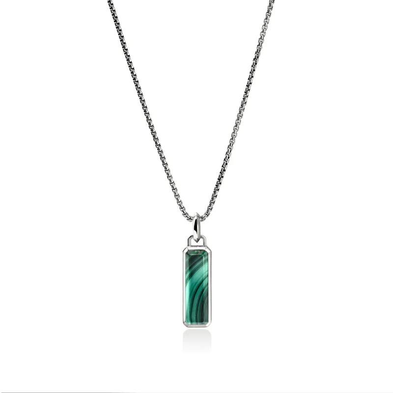 Malachite Talisman Necklace, Sterling Silver|NMS988001MH sold by John Hardy