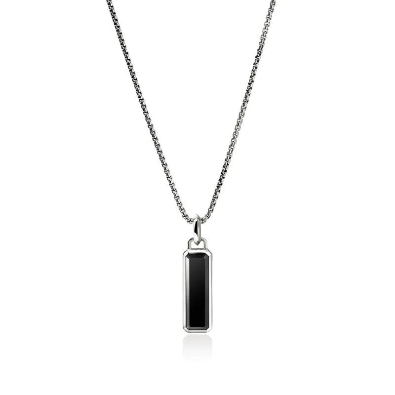 Black Onyx Talisman Necklace, Sterling Silver|NMS988001BON sold by John Hardy