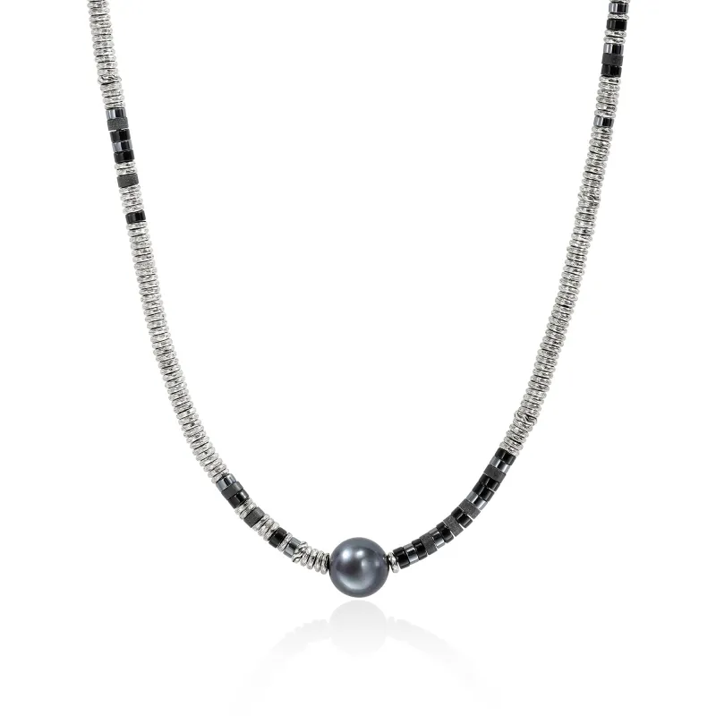 Heishi Necklace, Sterling Silver, Hardstones, Pearl|NMS987981BONHE sold by John Hardy