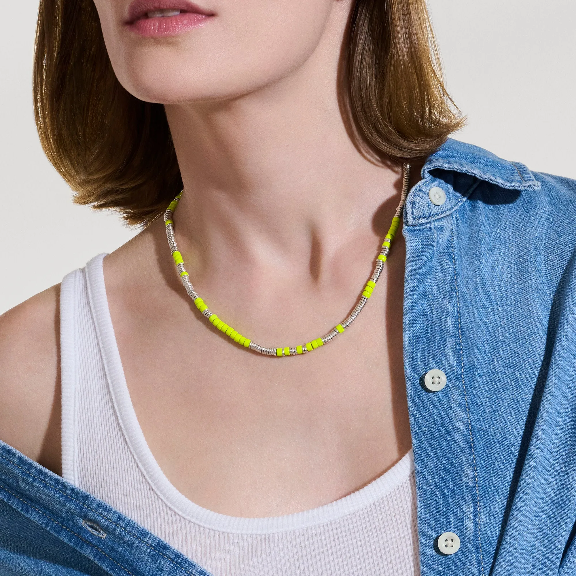 Heishi Necklace, Sterling Silver, Enamel|NM98907YE sold by John Hardy product image thumbnail 4