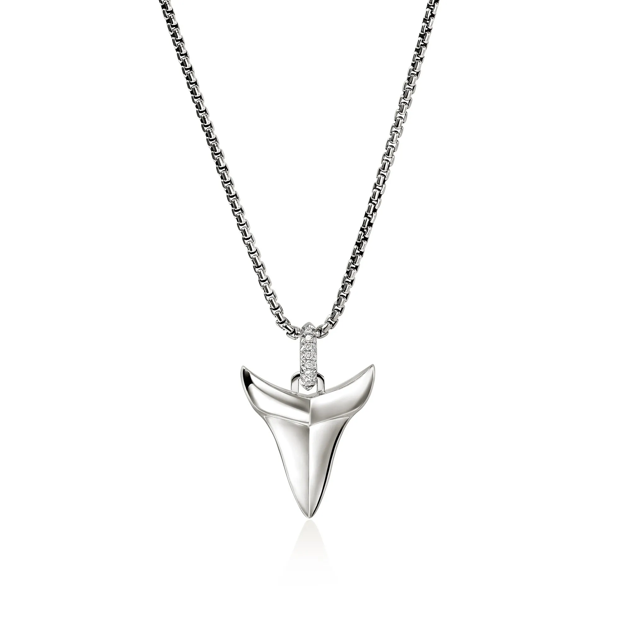 Shark Tooth Talisman Necklace, Sterling Silver, Diamonds|NMP987892DI sold by John Hardy