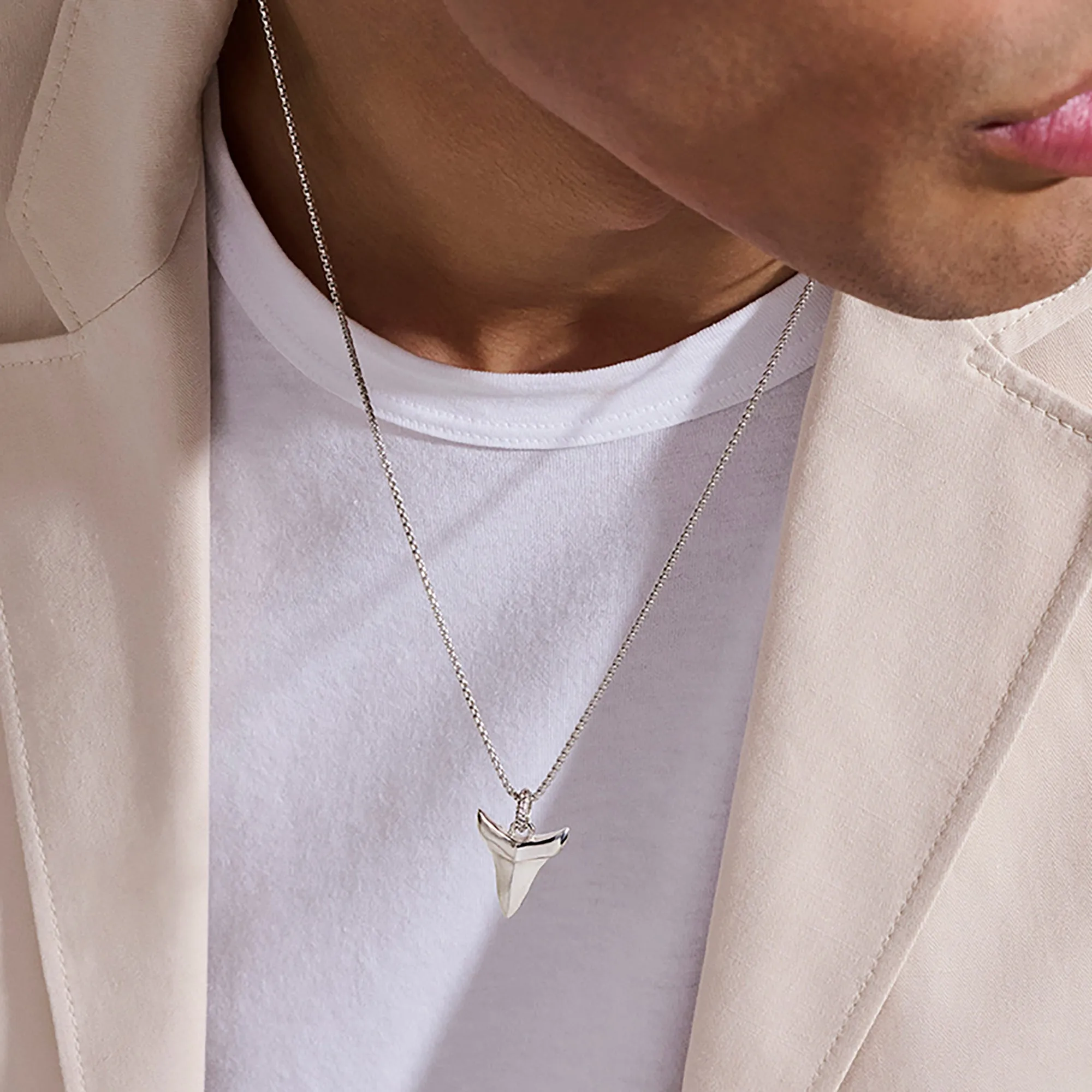 Shark Tooth Talisman Necklace, Sterling Silver, Diamonds|NMP987892DI sold by John Hardy product image thumbnail 4