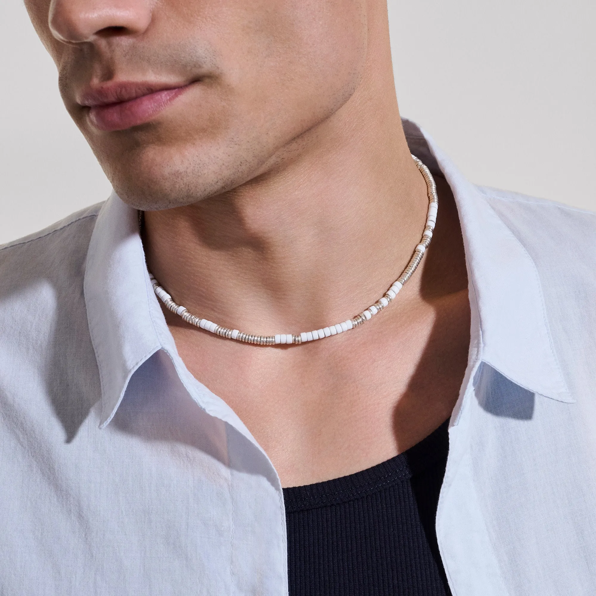 Heishi Necklace, Sterling Silver, Enamel|NM98907WH sold by John Hardy product image thumbnail 5