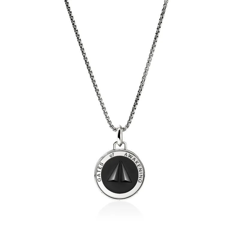 Split Gate Talisman Necklace, Sterling Silver, Enamel|NM98838GY sold by John Hardy