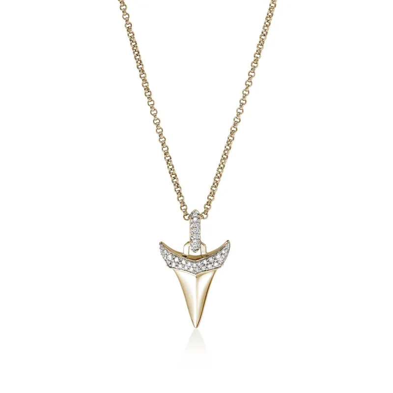 Shark Tooth Talisman Necklace, Gold, Diamonds|NGGX9012242DI sold by John Hardy