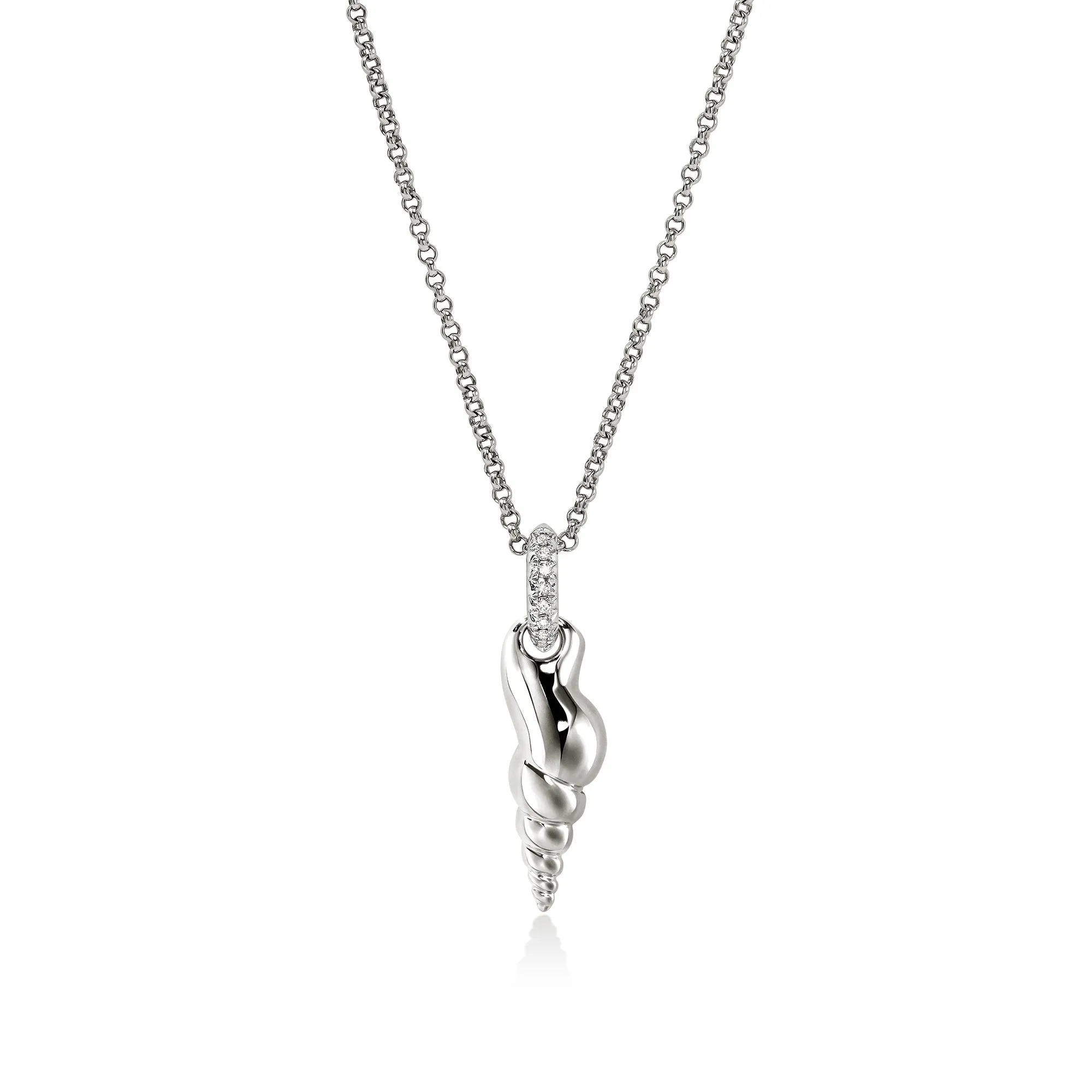 Shell Talisman Necklace, Sterling Silver, Diamonds|NBP9012142DI sold by John Hardy