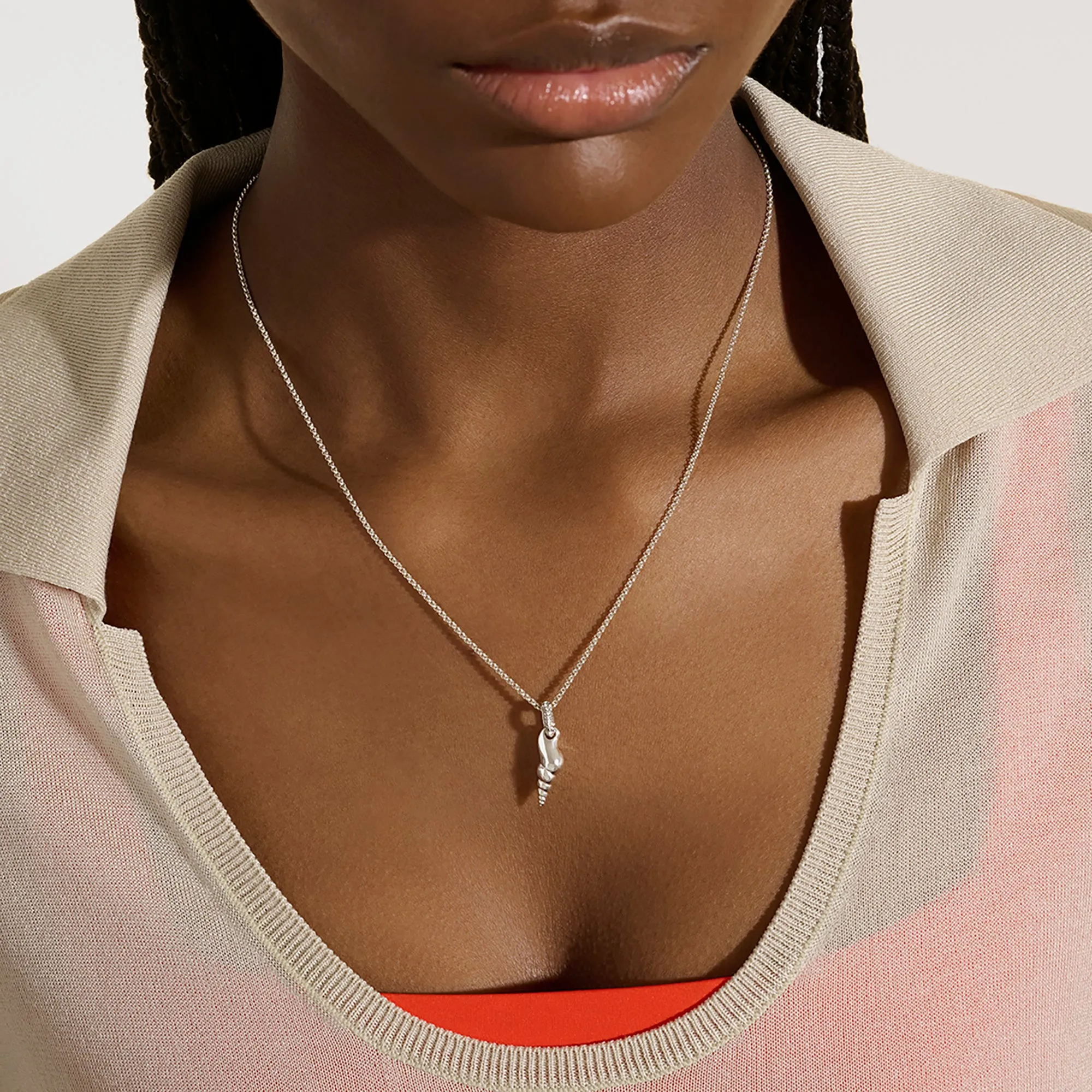 Shell Talisman Necklace, Sterling Silver, Diamonds|NBP9012142DI sold by John Hardy product image thumbnail 4