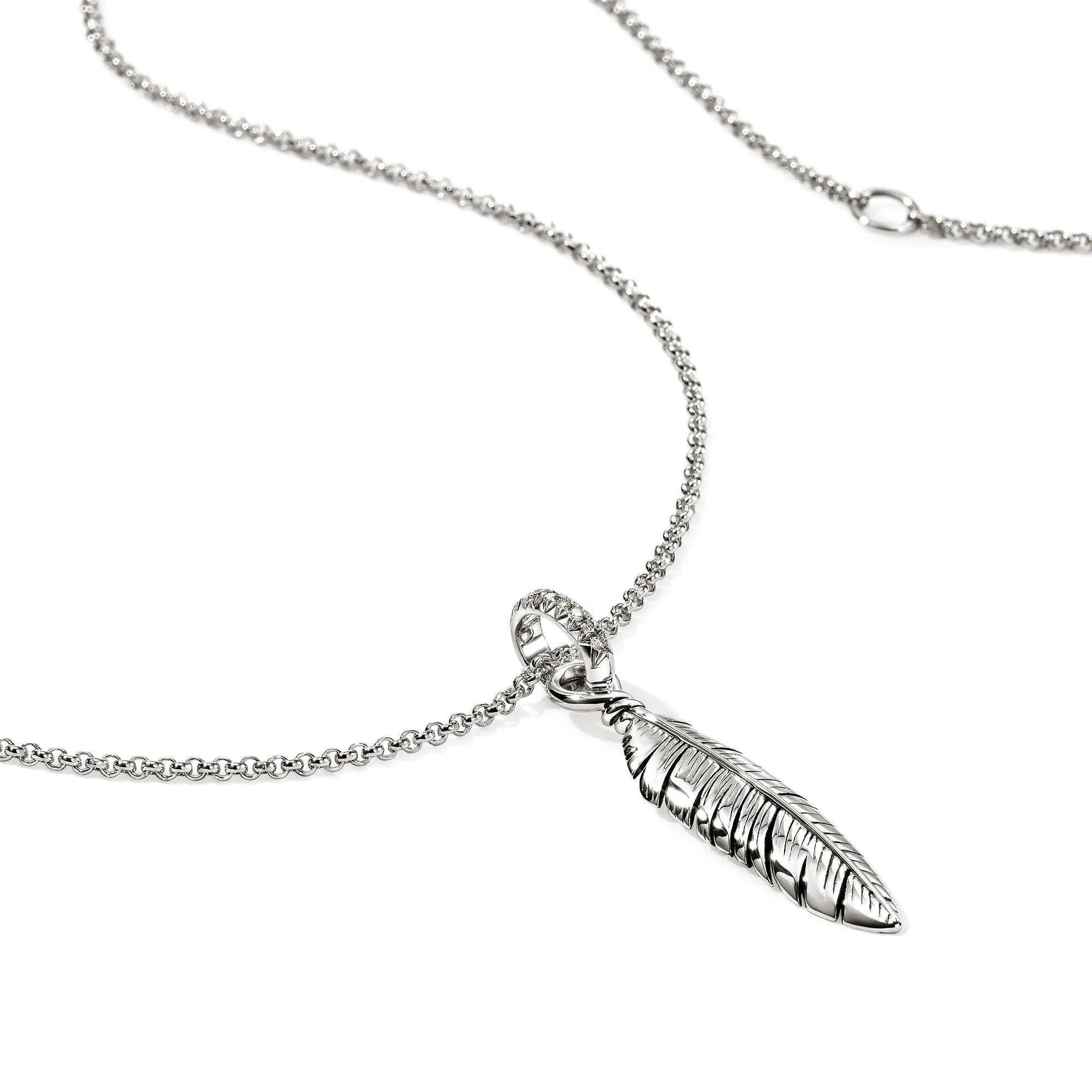 Feather Talisman Necklace, Sterling Silver, Diamonds|NBP9012092DI sold by John Hardy product image thumbnail 2