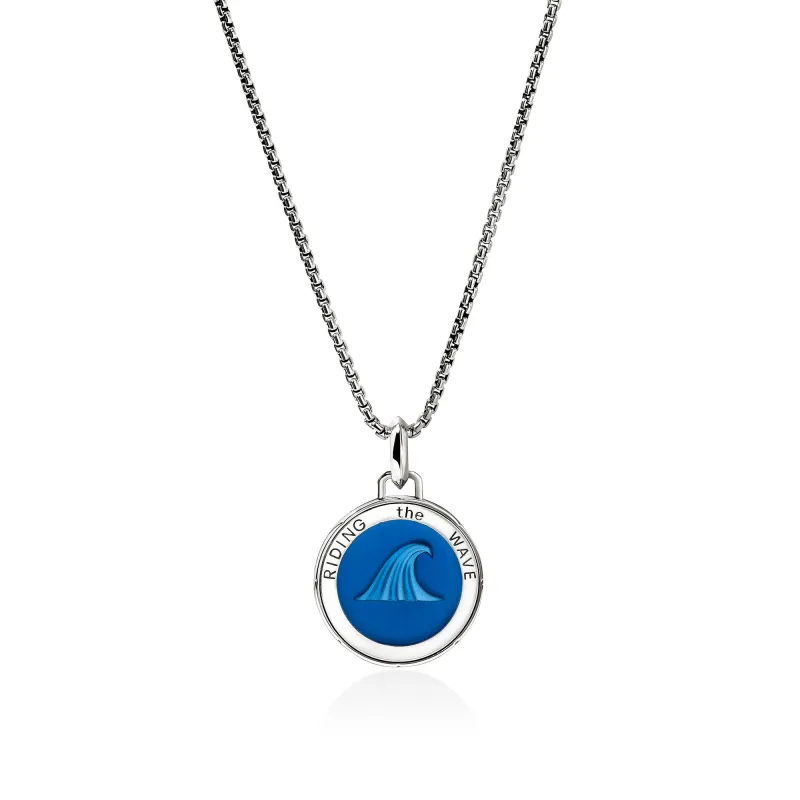 Wave Talisman Necklace, Sterling Silver, Enamel|NM98835NBU sold by John Hardy