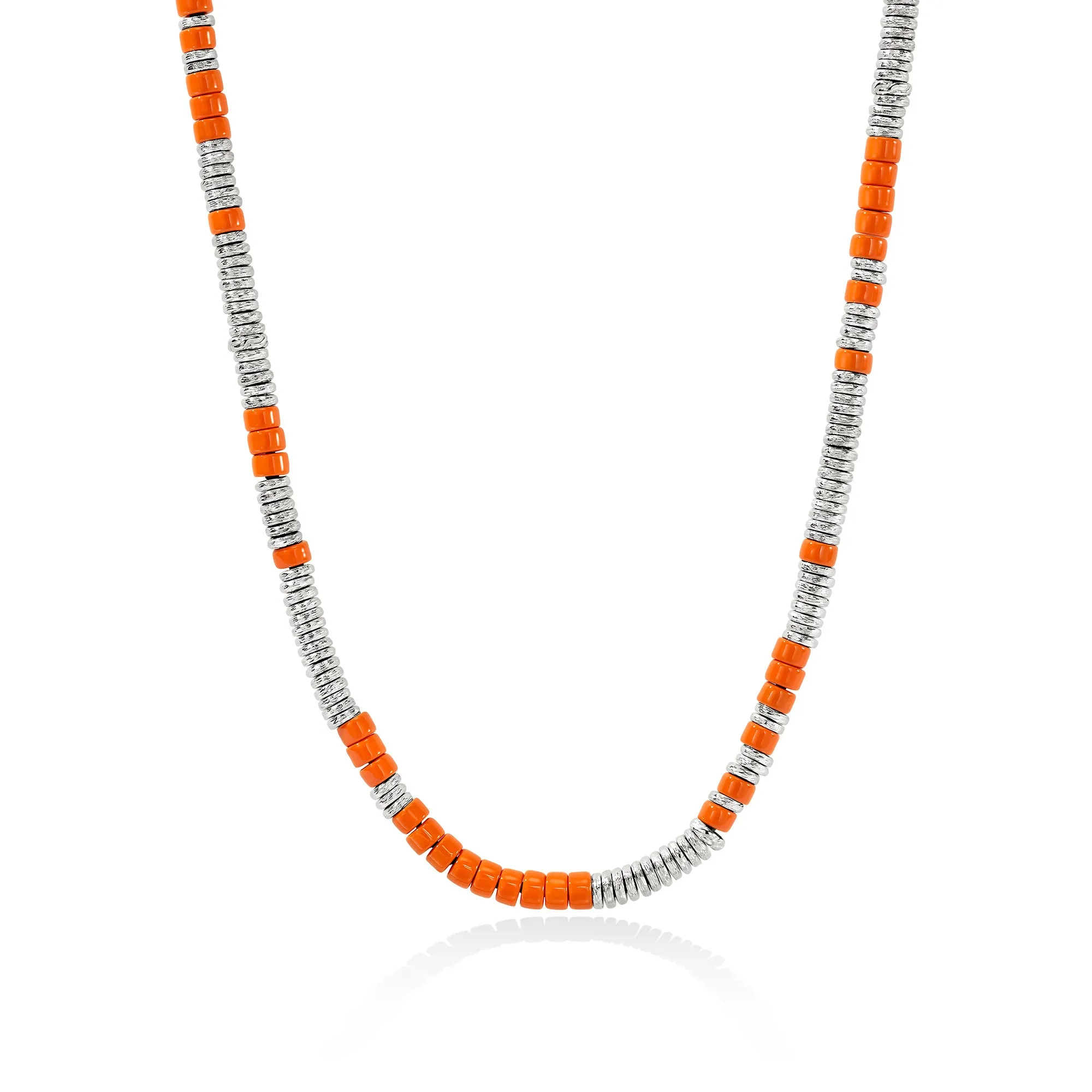 Heishi Necklace, Sterling Silver, Enamel|NM98907OR sold by John Hardy