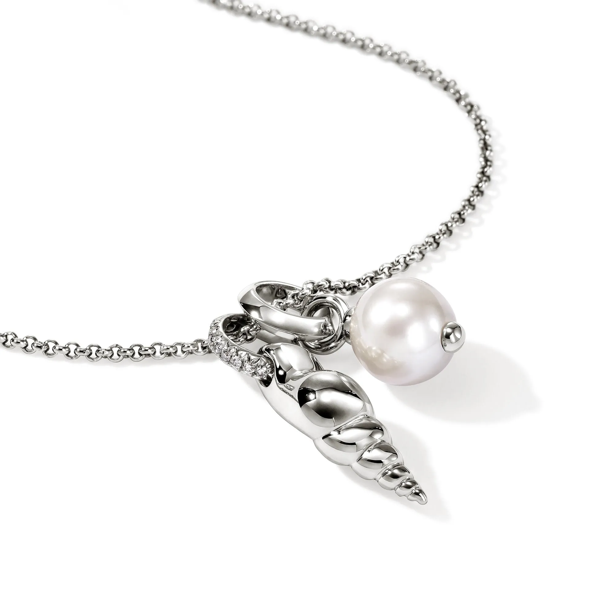 Shell Talisman Necklace, Sterling Silver, Diamonds, Pearl|NBP988902DI sold by John Hardy product image thumbnail 2