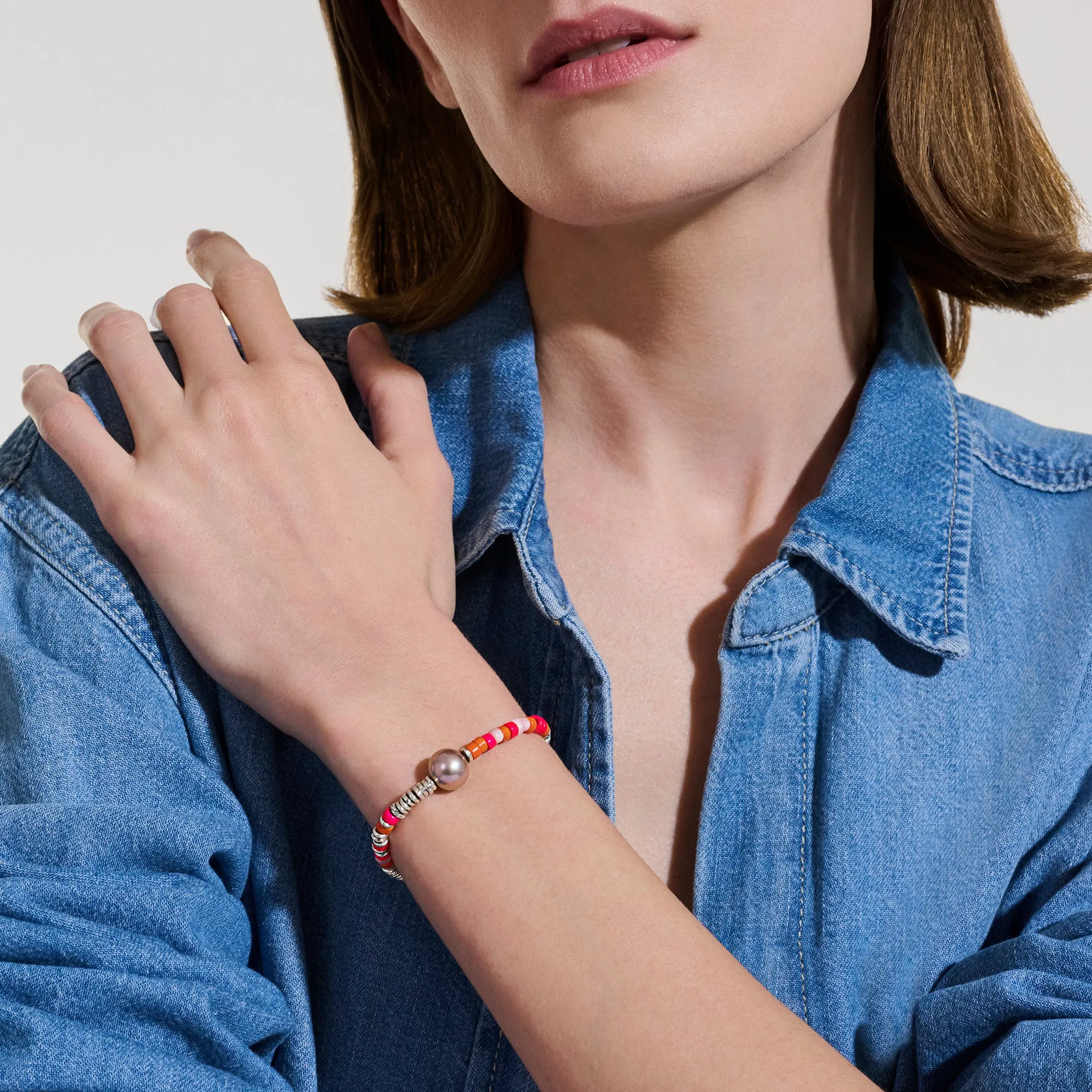 Heishi Bracelet, Sterling Silver, Hardstones, Pearl|BUS988891PMOPPPL sold by John Hardy product image thumbnail 5