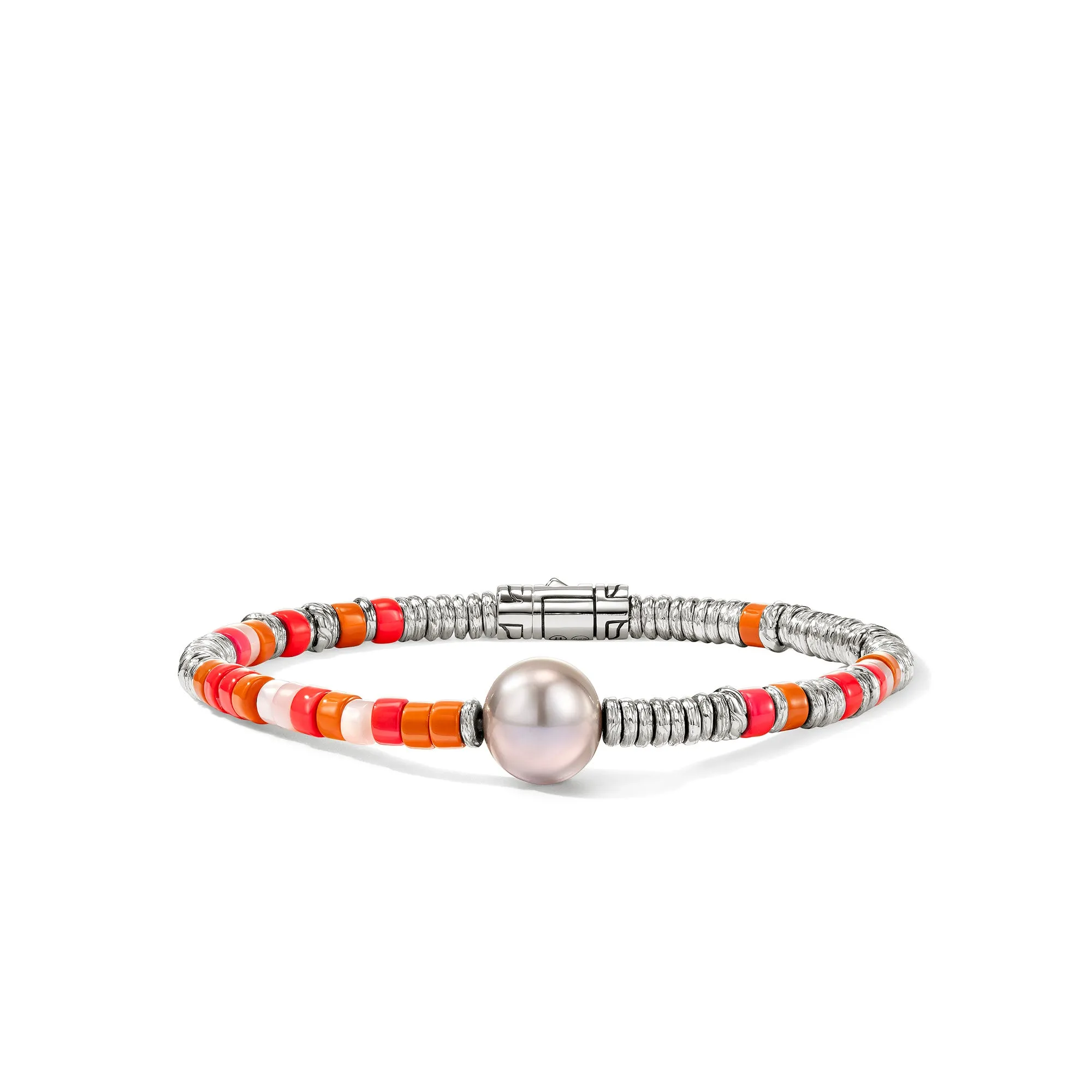 Heishi Bracelet, Sterling Silver, Hardstones, Pearl|BUS988891PMOPPPL sold by John Hardy