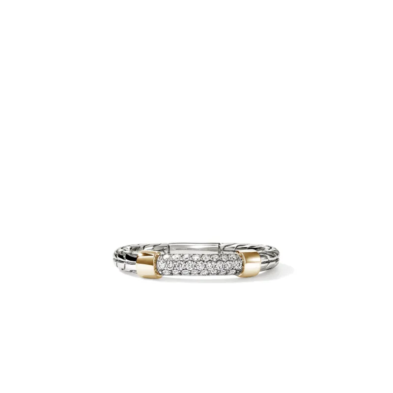 JH Essential Pave Ring, Gold, Sterling Silver, Diamonds, 3MM|RZZP988692DI sold by John Hardy