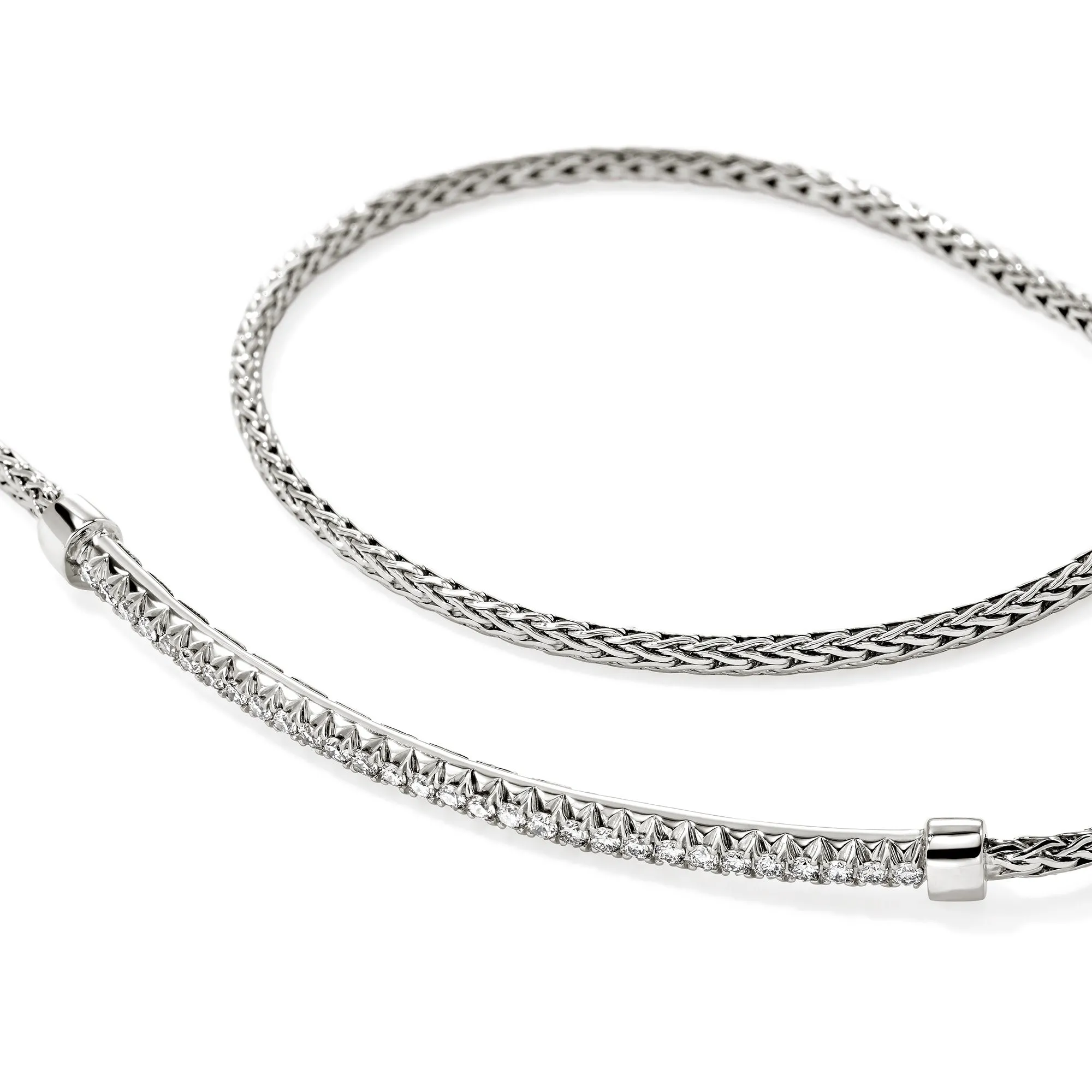 JH Essential Pavé Wrap Bracelet, Sterling Silver, Diamonds, 1.8MM|BUP987852DI sold by John Hardy product image thumbnail 2