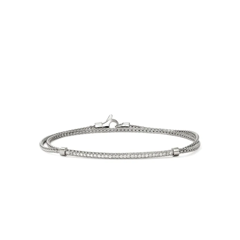 JH Essential Pavé Wrap Bracelet, Sterling Silver, Diamonds, 1.8MM|BUP987852DI sold by John Hardy