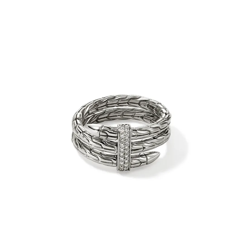 Spear Ring, Sterling Silver, Diamonds, Wide|RBP986812DI sold by John Hardy