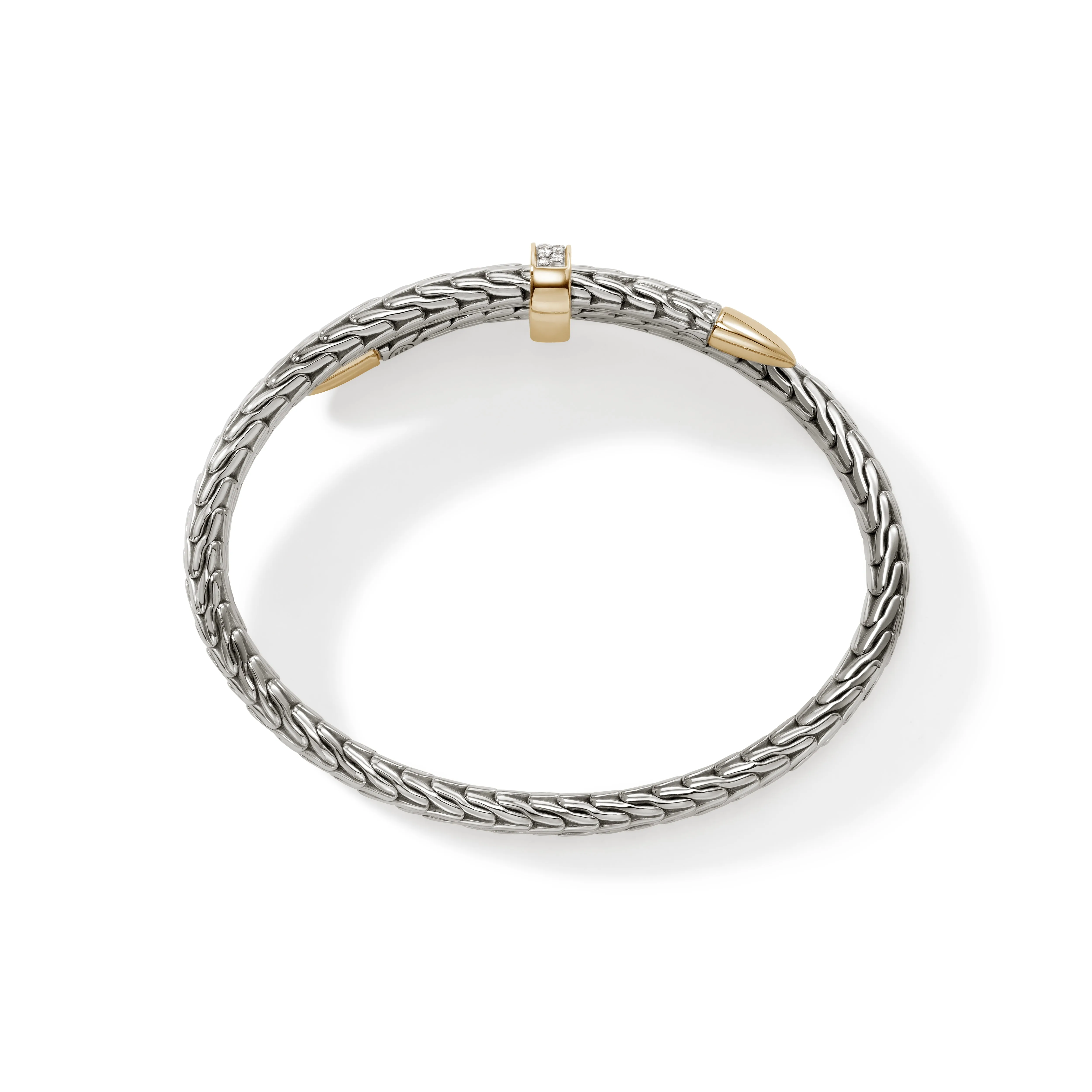Spear Flex Cuff, Sterling Silver, Gold, Diamonds, 5.5MM|CZZP90110722DI sold by John Hardy product image thumbnail 5