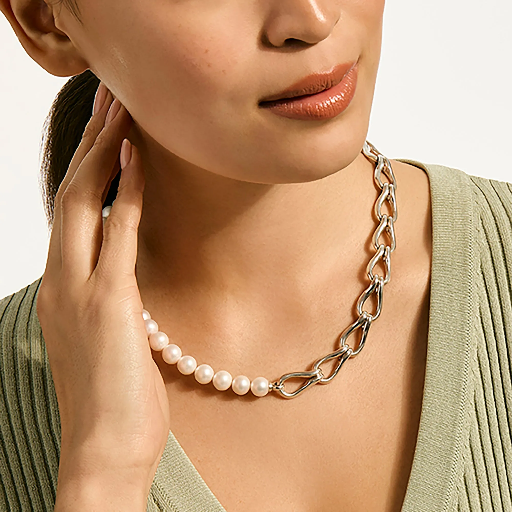 Surf Necklace, Sterling Silver, Pearls|NB895141 sold by John Hardy product image thumbnail 5