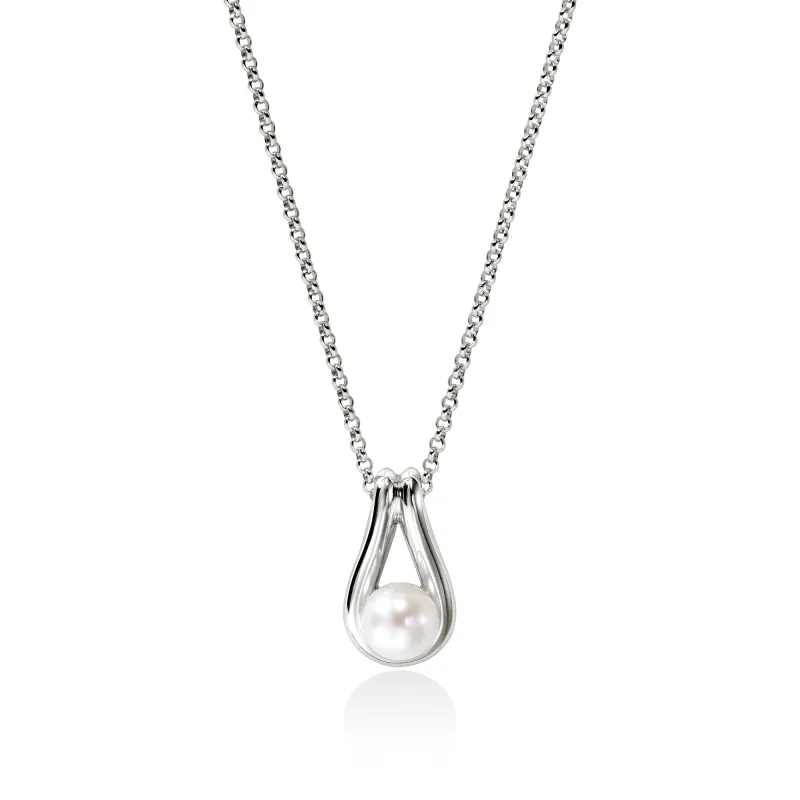 Surf Pendant Necklace, Sterling Silver, Pearl|NB895011 sold by John Hardy