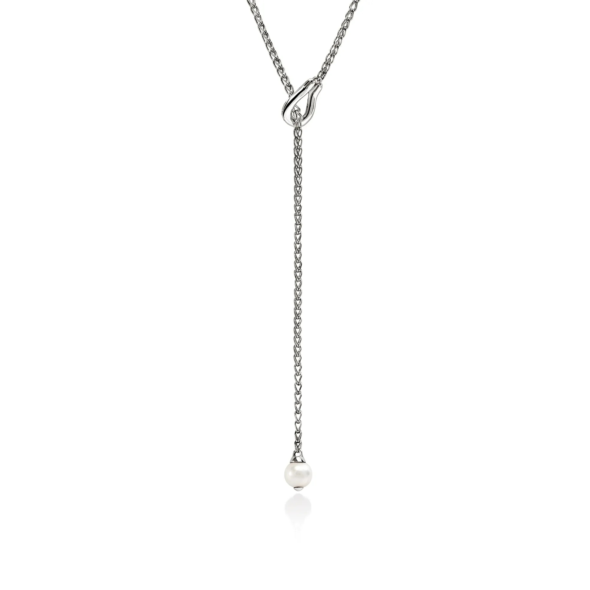 Surf Y Necklace, Sterling Silver, Diamonds, Pearl|NBP895002DI sold by John Hardy