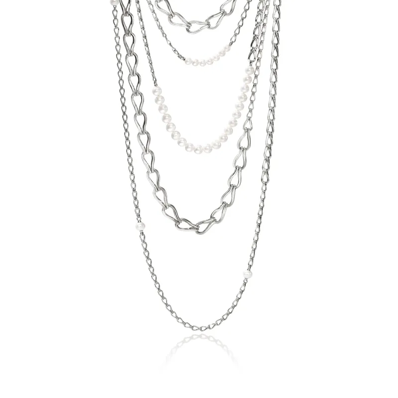 Surf Multi-Layer Necklace, Sterling Silver, Pearls|NB895101 sold by John Hardy