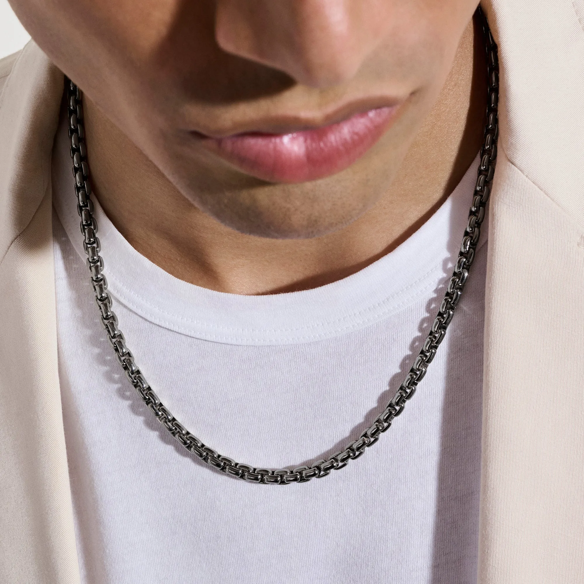 Box Chain Necklace, Dark Silver, 6MM|NM98810SMBRD sold by John Hardy product image thumbnail 3