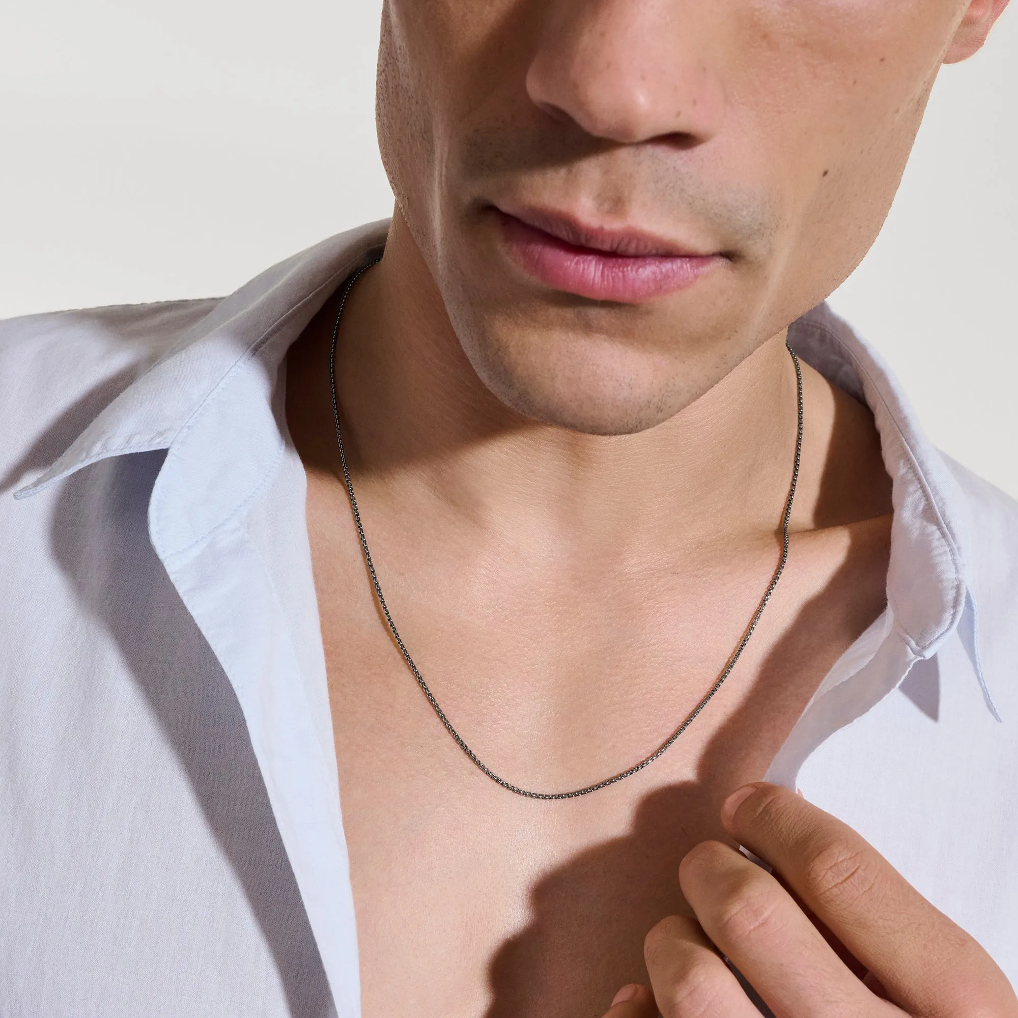 Box Chain Necklace, Dark Silver, 1.6MM|NM98806SMBRD sold by John Hardy product image thumbnail 3